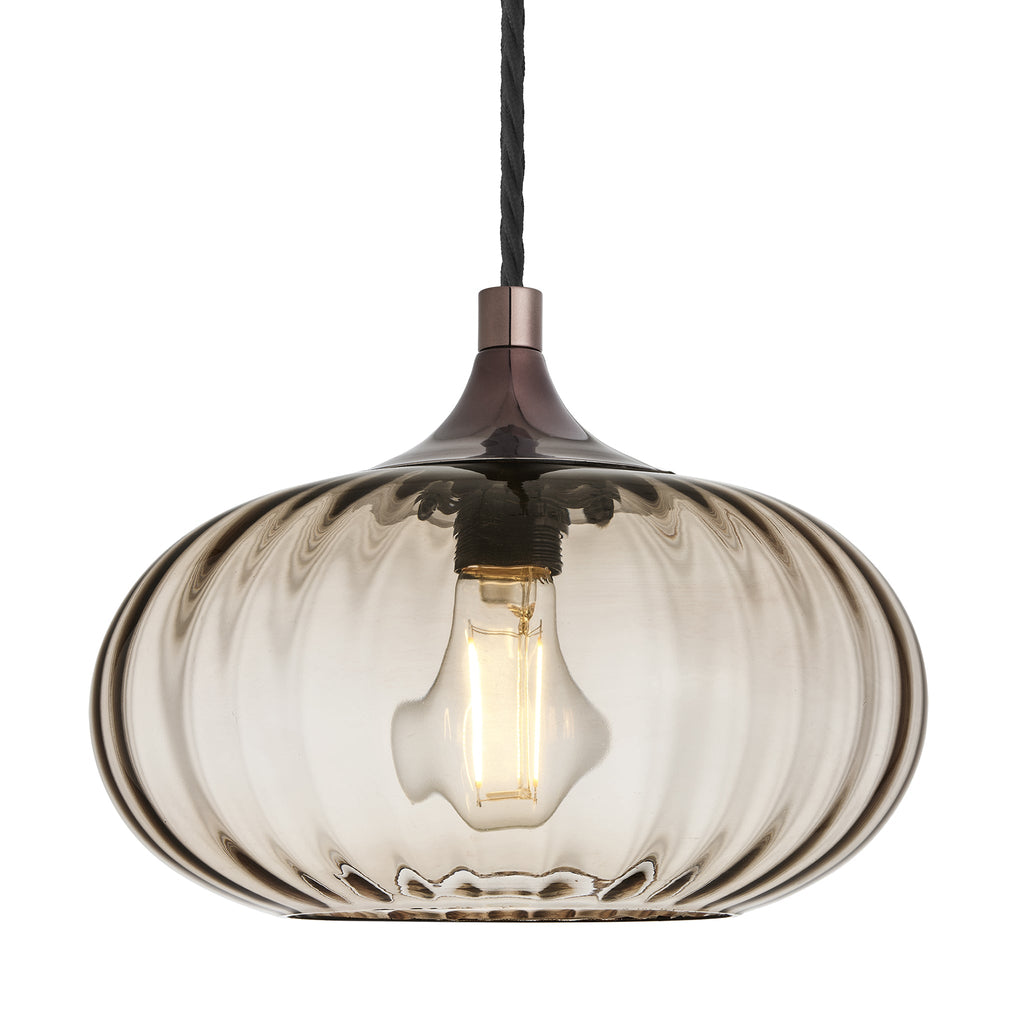 Chelsea Textured Glass Round Pendant Light - 10 Inch