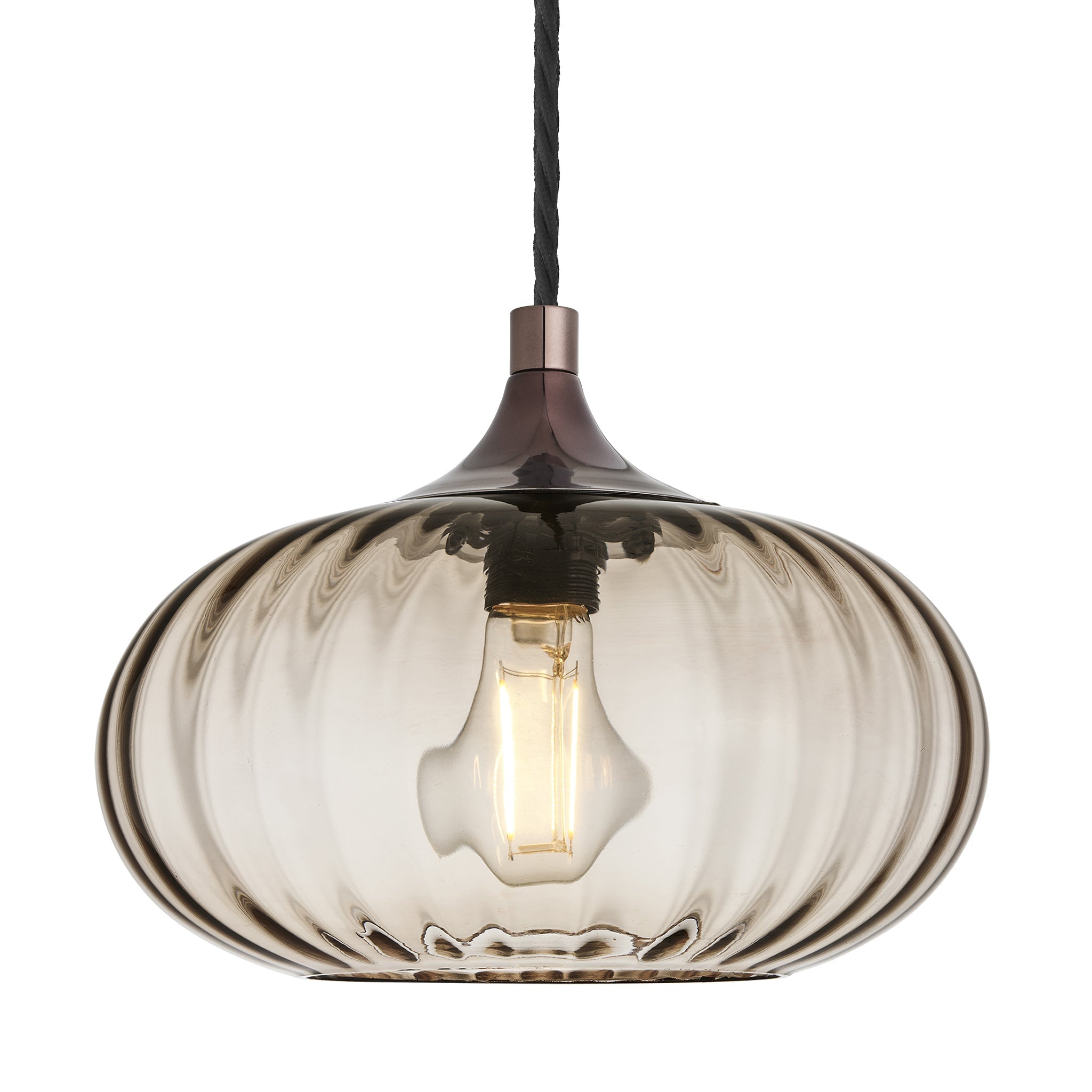 Chelsea Textured Glass Round Pendant Light - 10 Inch
