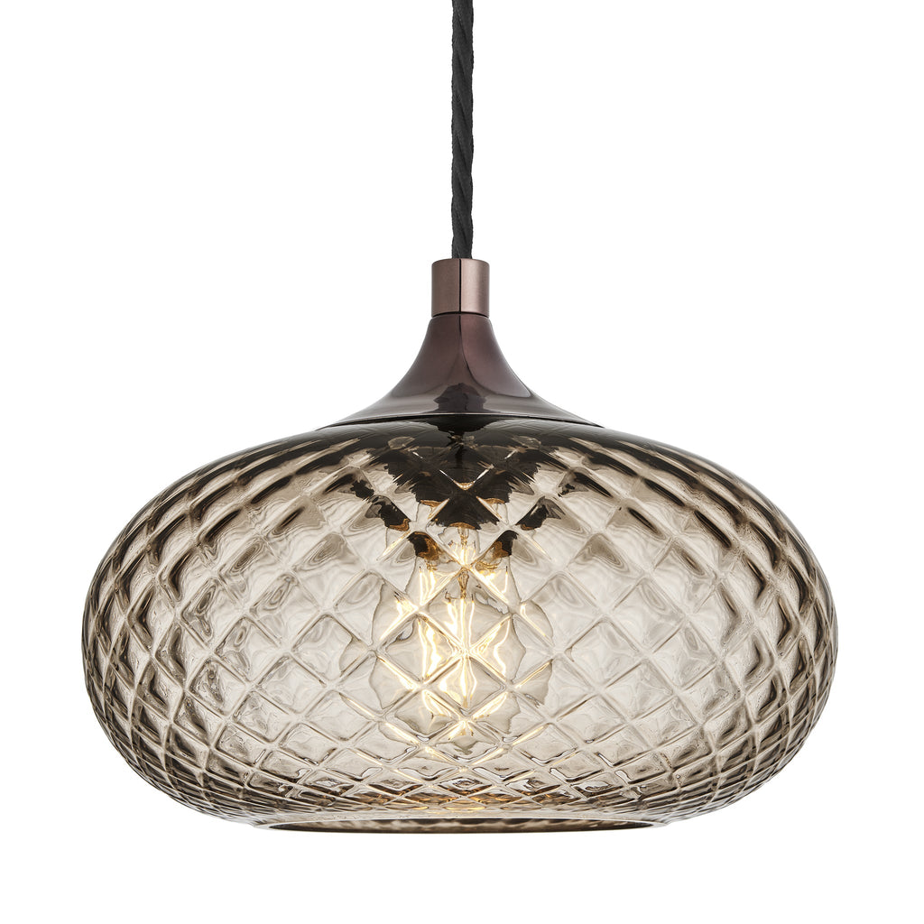 Chelsea Textured Glass Round Pendant Light - 10 Inch