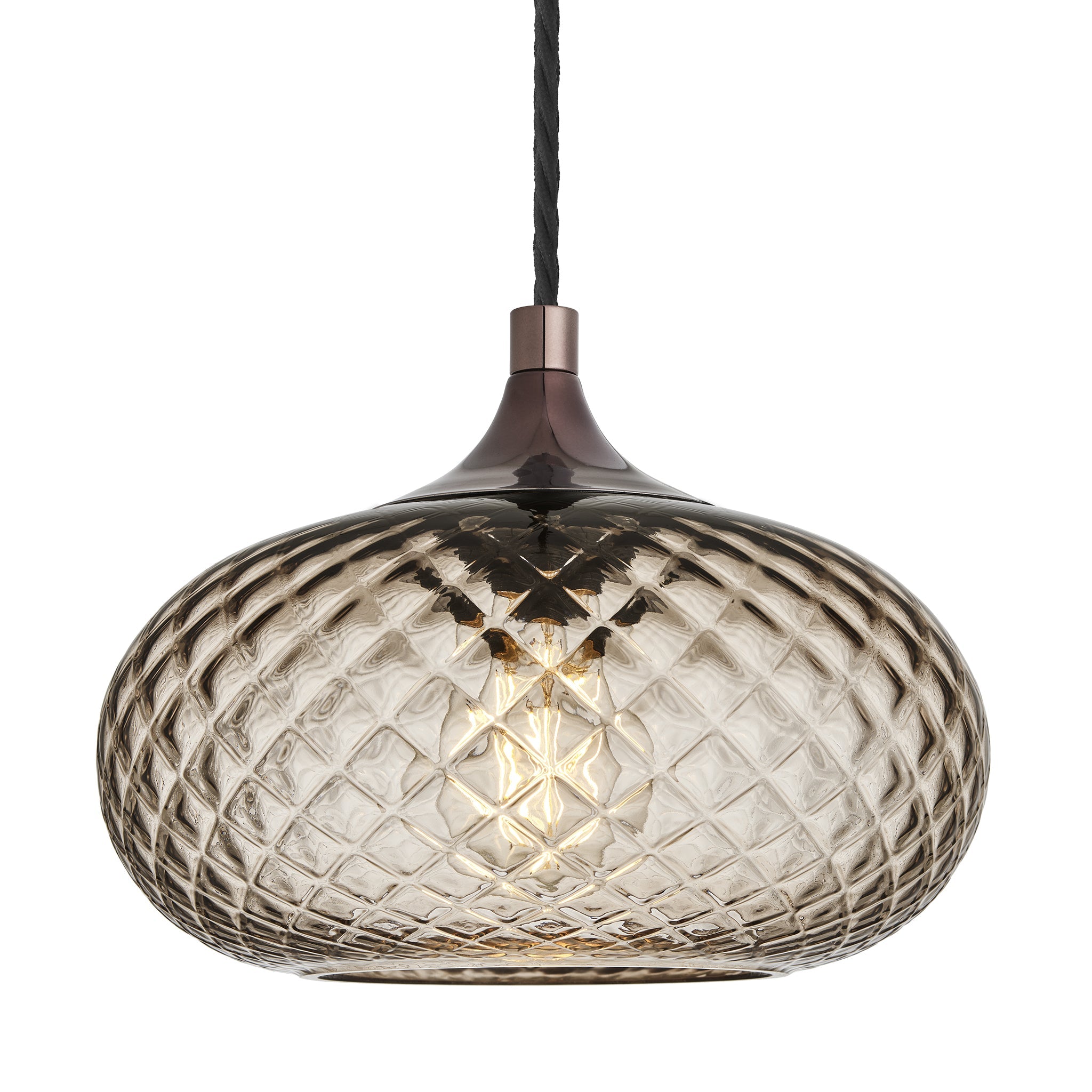 Chelsea Textured Glass Round Pendant Light - 10 Inch
