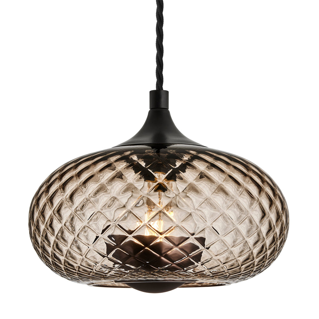 Chelsea Textured Glass Round Pendant Light - 10 Inch