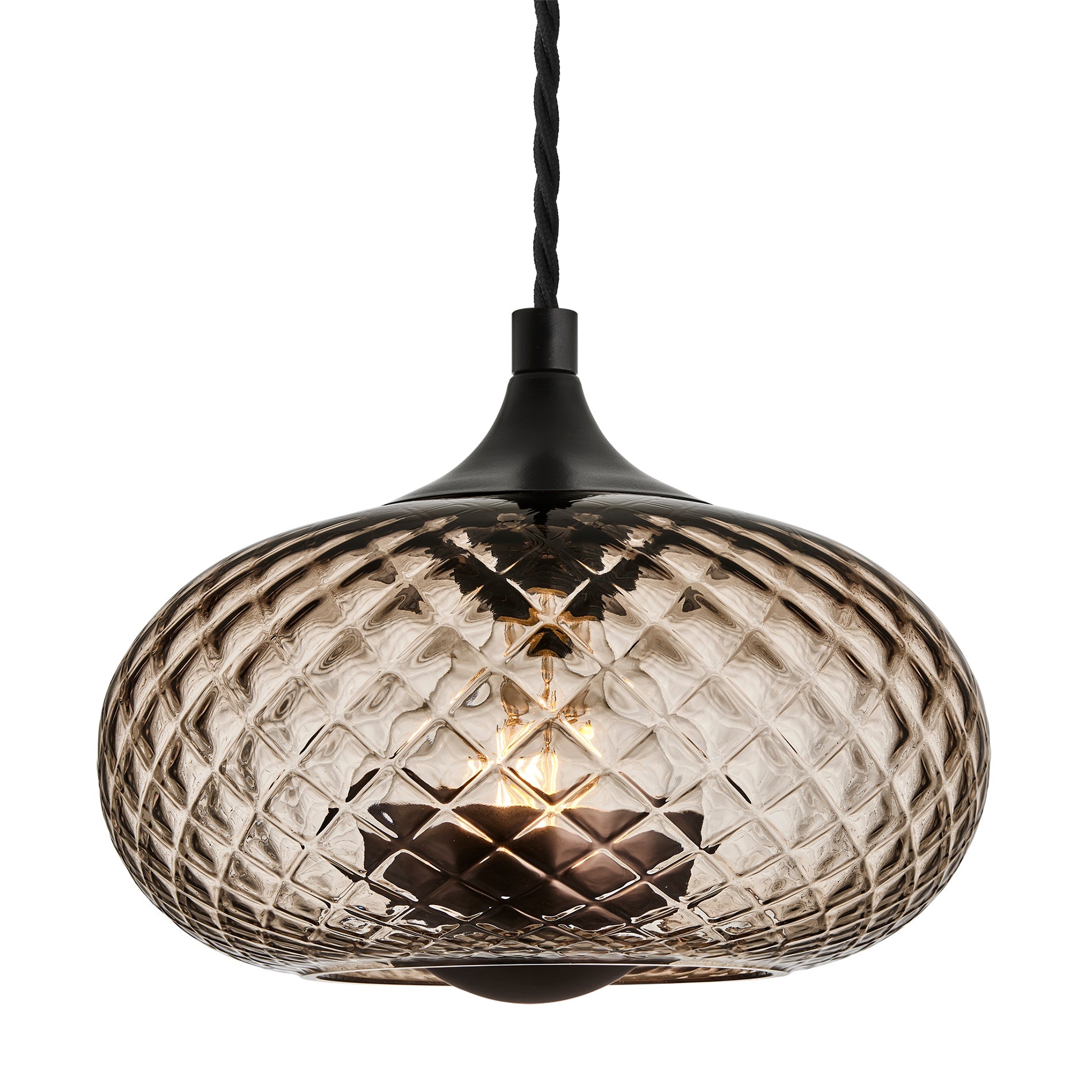 Chelsea Textured Glass Round Pendant Light - 10 Inch