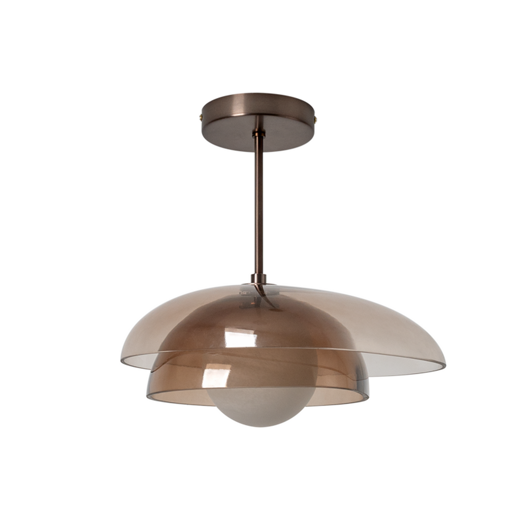 Dulwich Layered Glass Pendant  Light  - Mocha