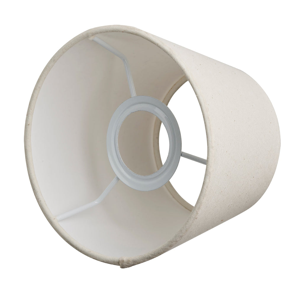 Knurled Empire Torch Wall Light - Light Natural Cotton - Brass