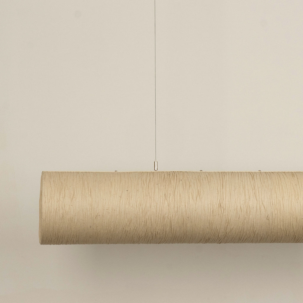 Epping Tube Paper Pendant Light - Ivory