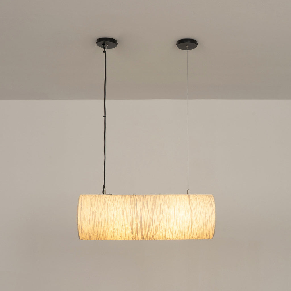 Epping Tube Paper Pendant Light - Ivory