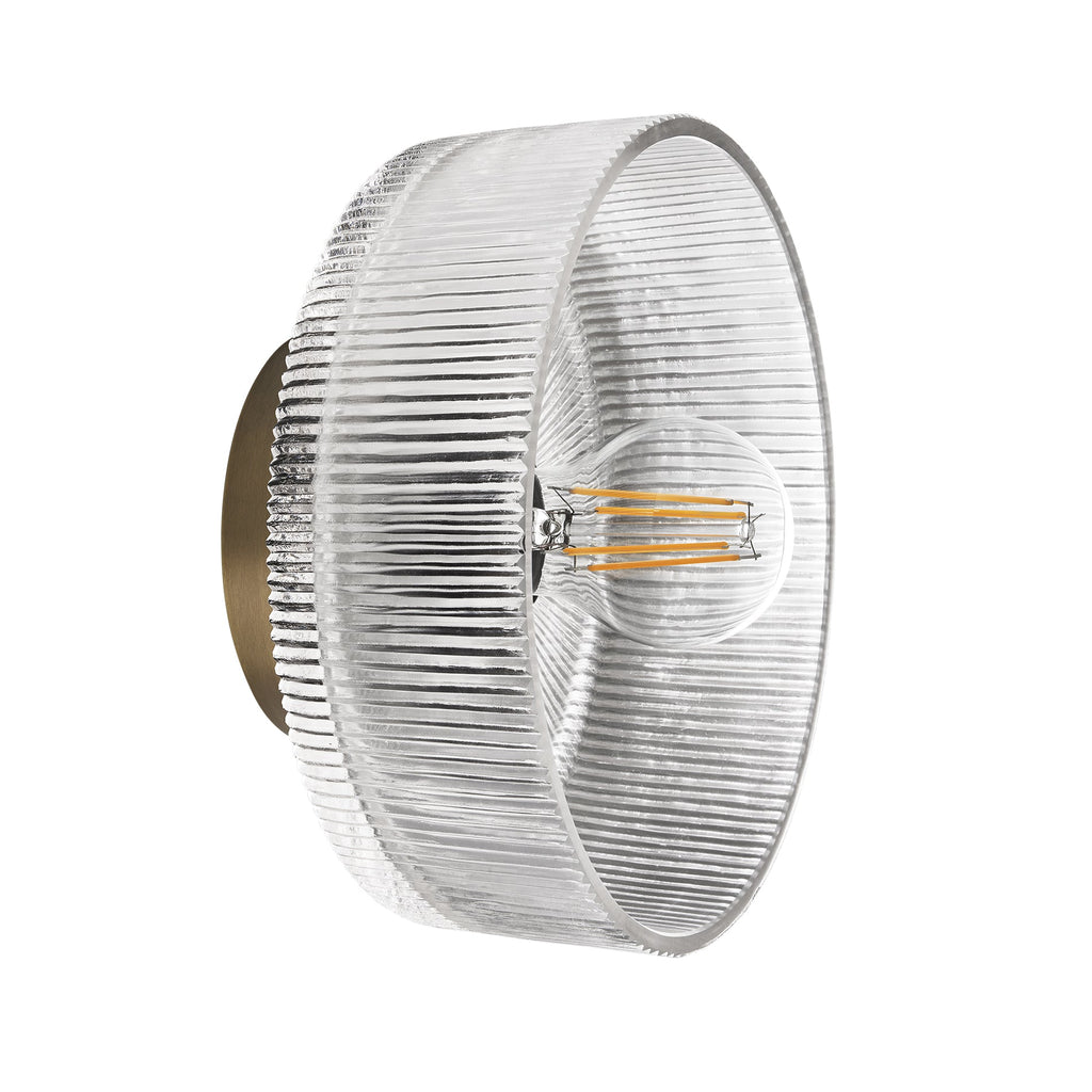 Ribbed Glass Dish Wall Diffuser - 8 Inch - Clear