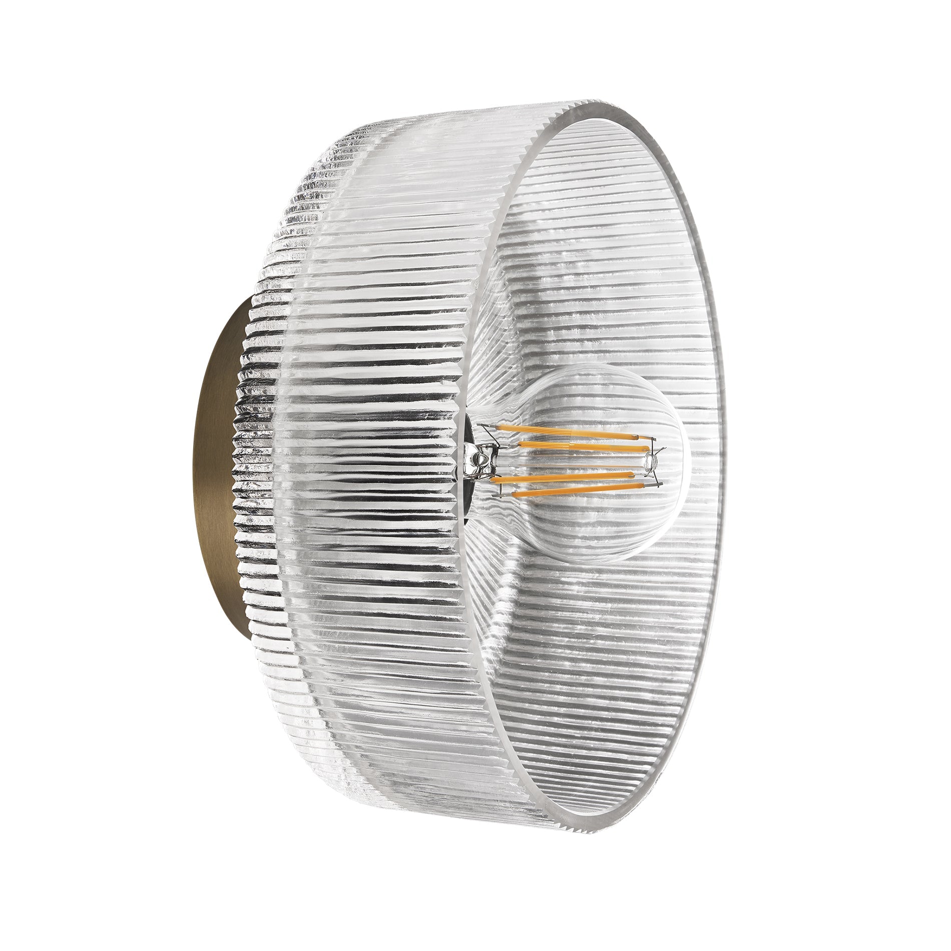Ribbed Glass Dish Wall Diffuser - 8 Inch - Clear