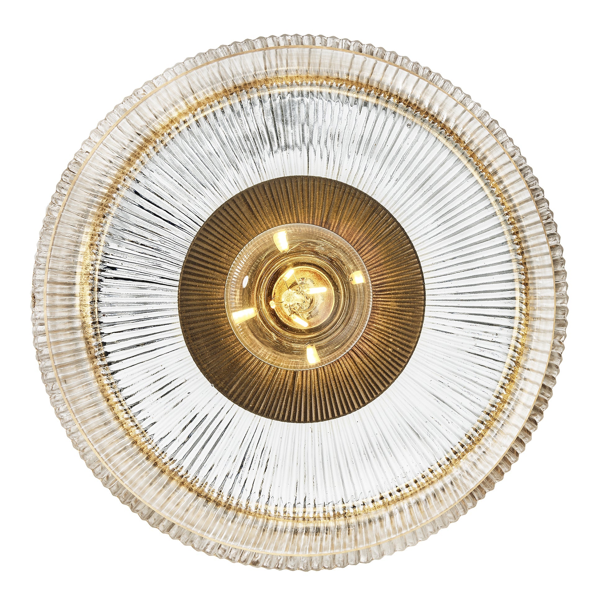 Ribbed Glass Dish Wall Diffuser - 8 Inch - Clear