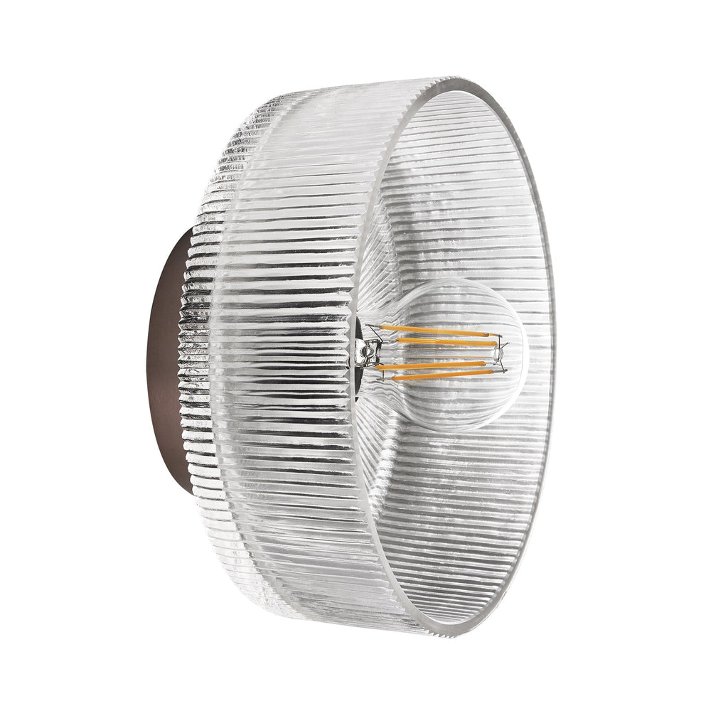 Ribbed Glass Dish Wall Diffuser - 8 Inch - Clear