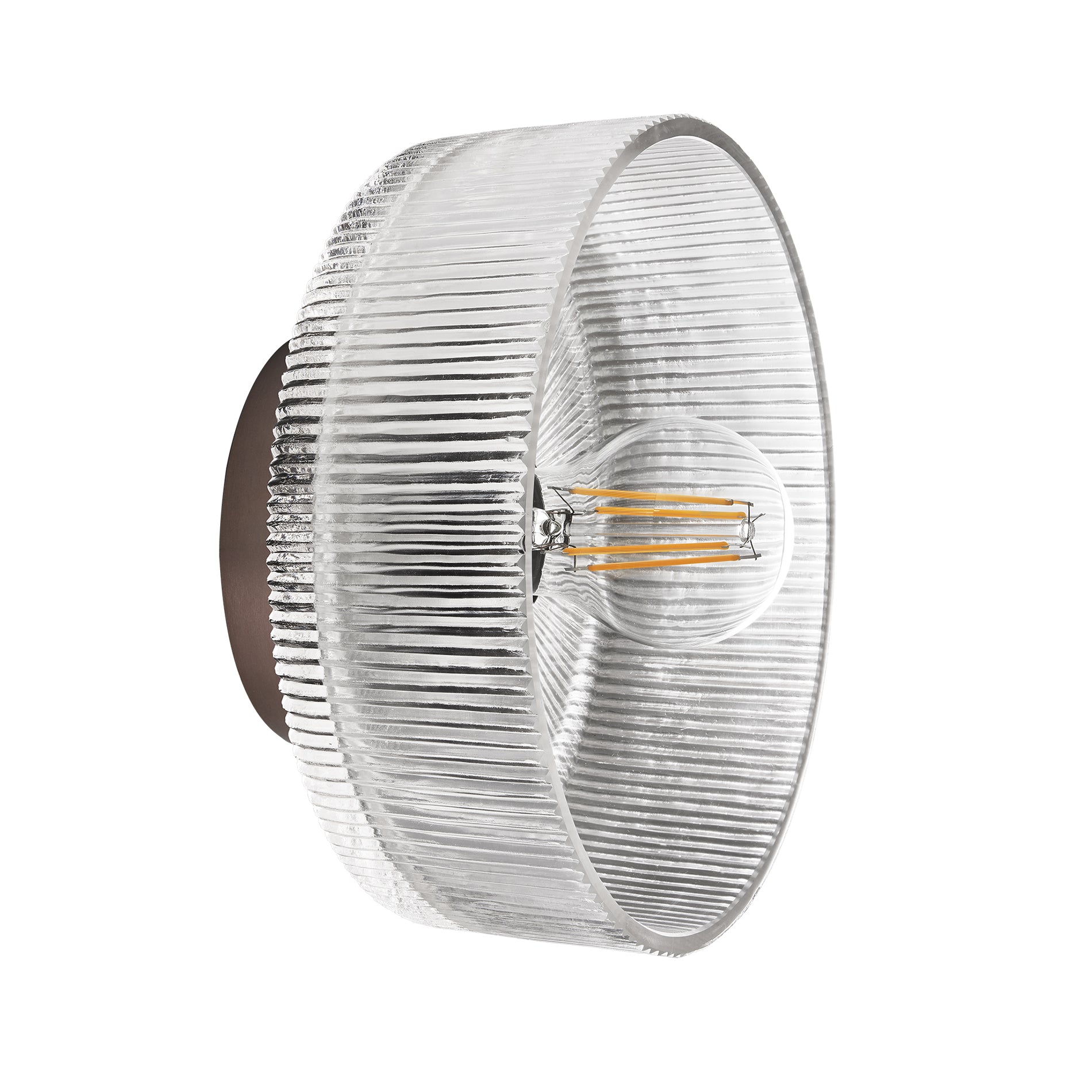 Ribbed Glass Dish Wall Diffuser - 8 Inch - Clear