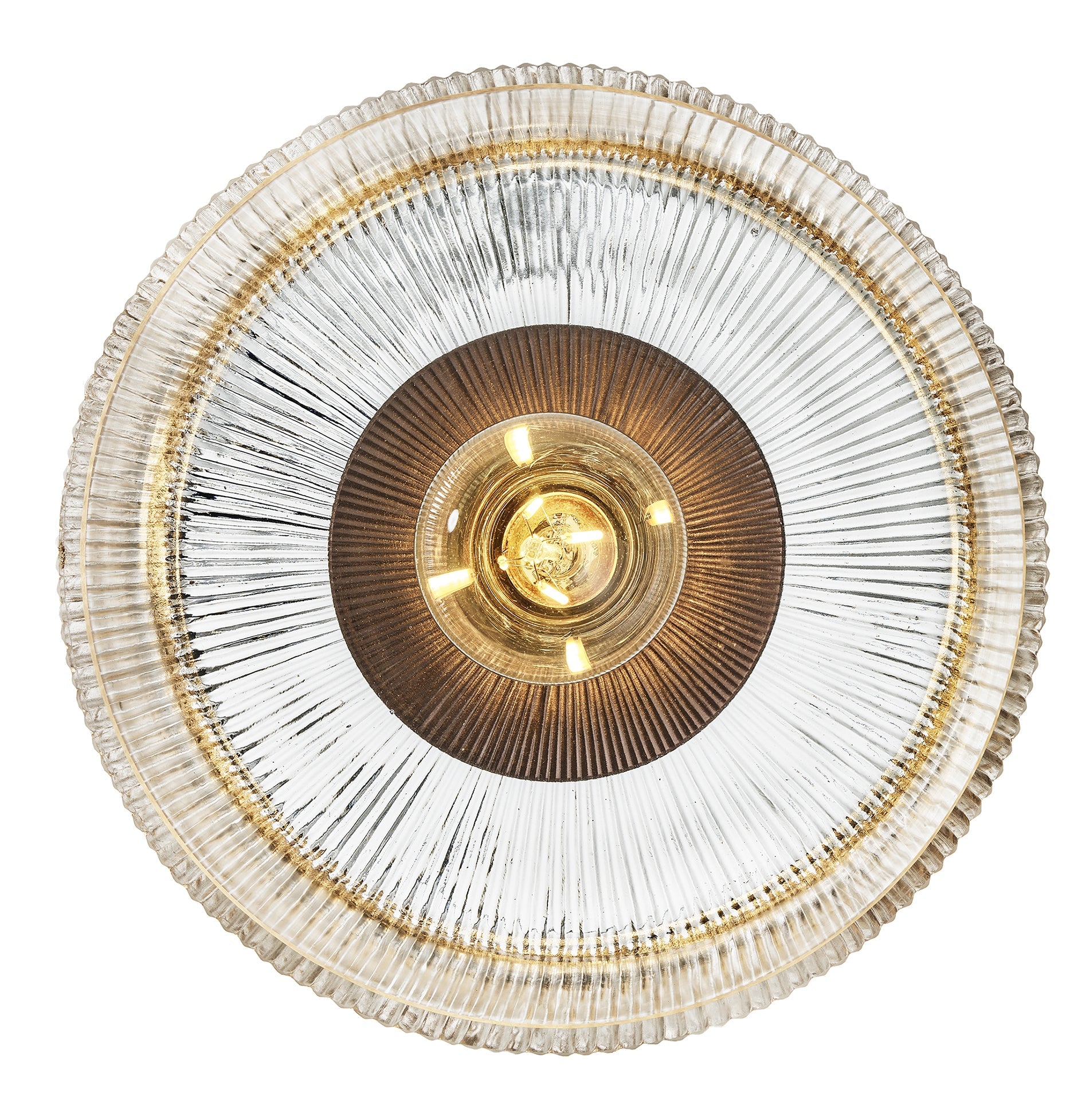 Ribbed Glass Dish Wall Diffuser - 8 Inch - Clear