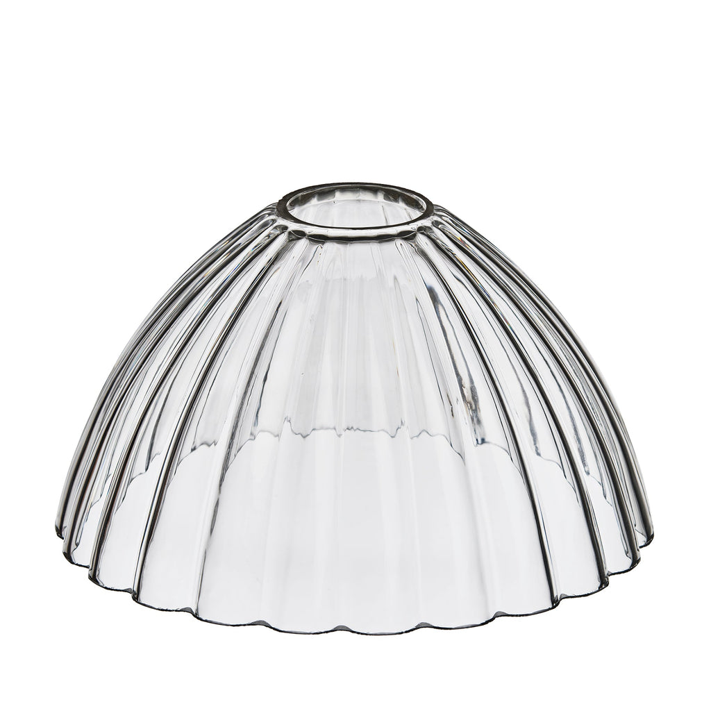 Noho Glass Ribbed Dome Swan Neck Wall Light - 8 Inch