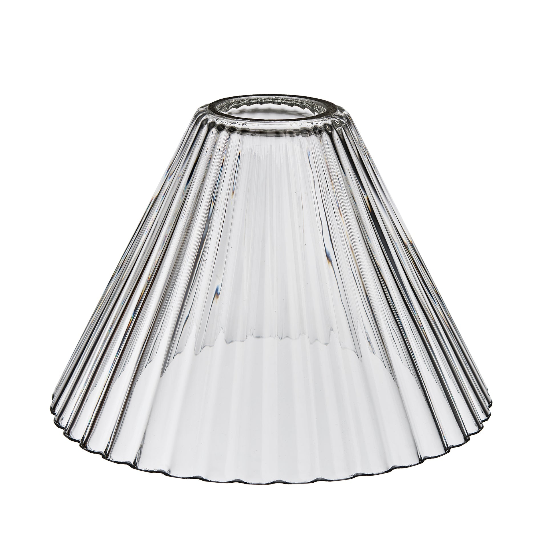 Noho Glass Ribbed Funnel Pendant Light - 7 Inch