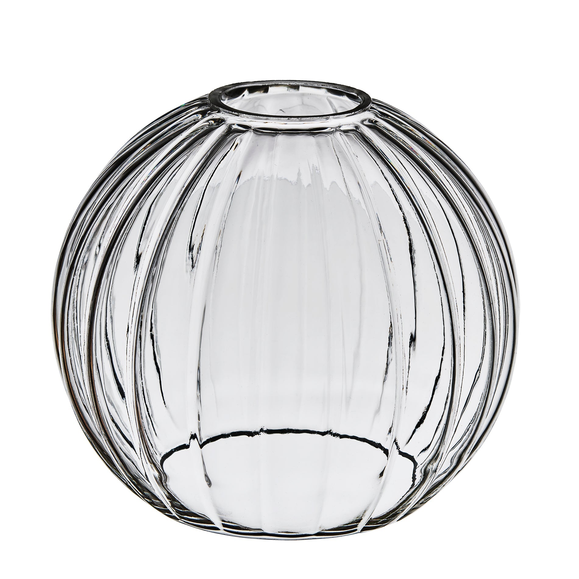 Noho Glass Ribbed Globe Swan Neck Wall Light - 6 Inch