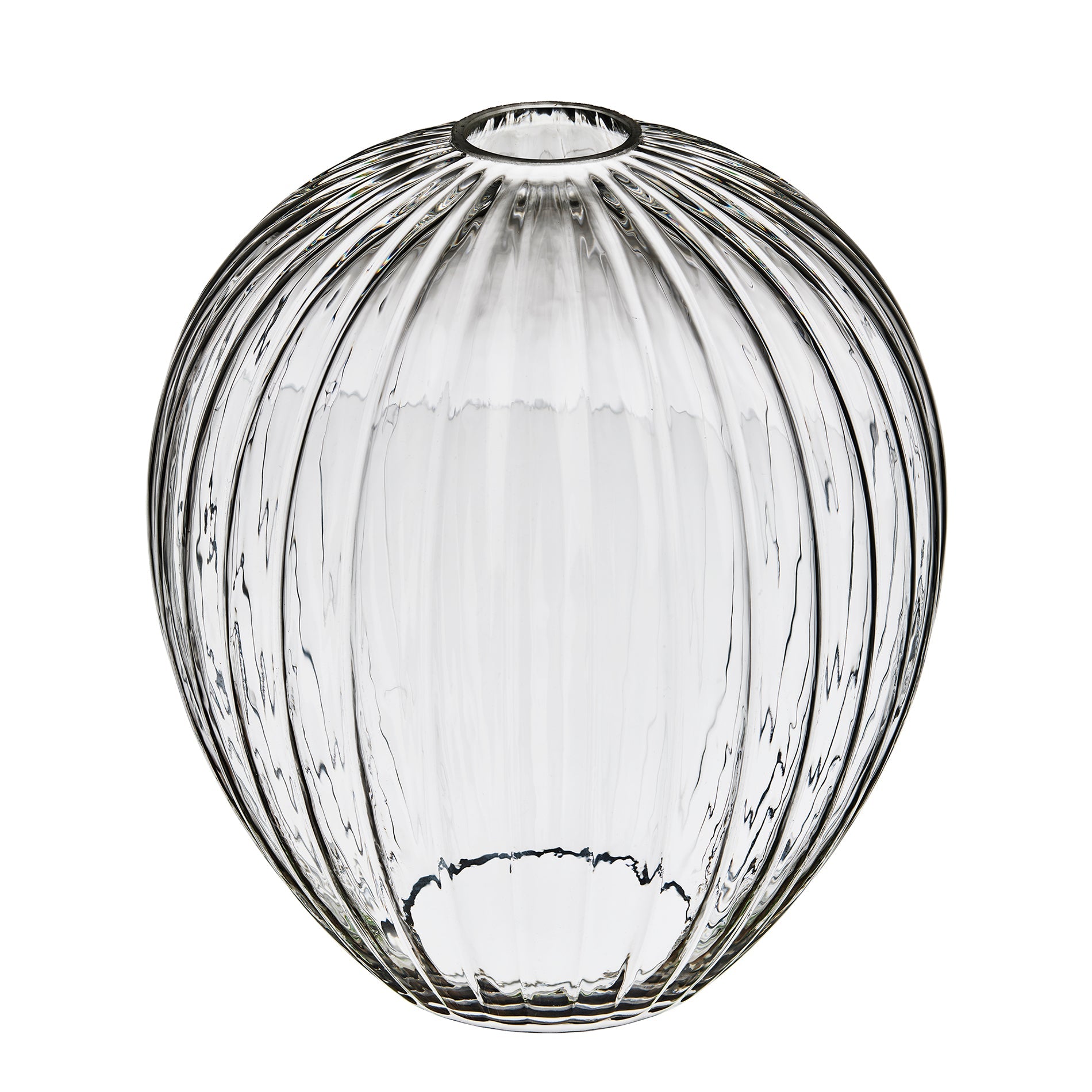 Noho Glass Ribbed Tulip Swan Neck Wall Light - 9 Inch