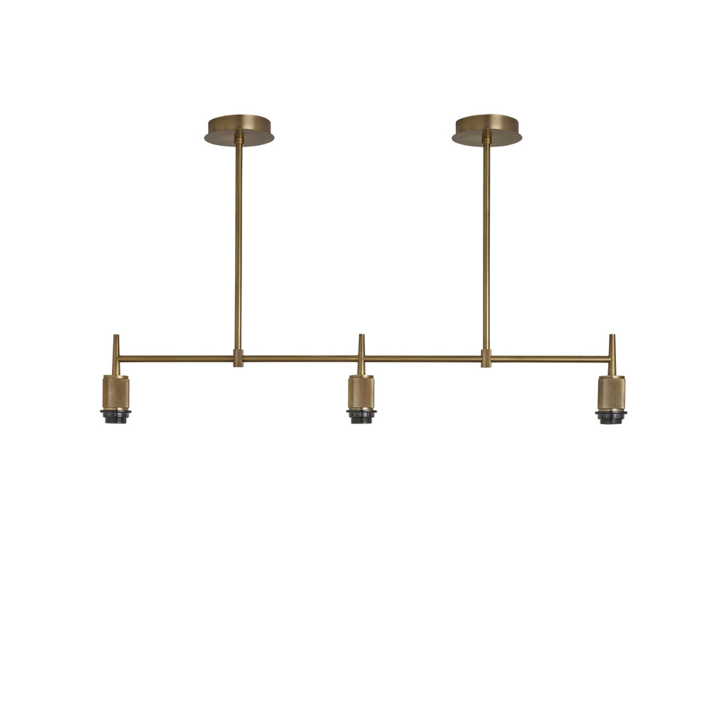 Henley Triple Bar Pendant Light - Natural Cotton Shades