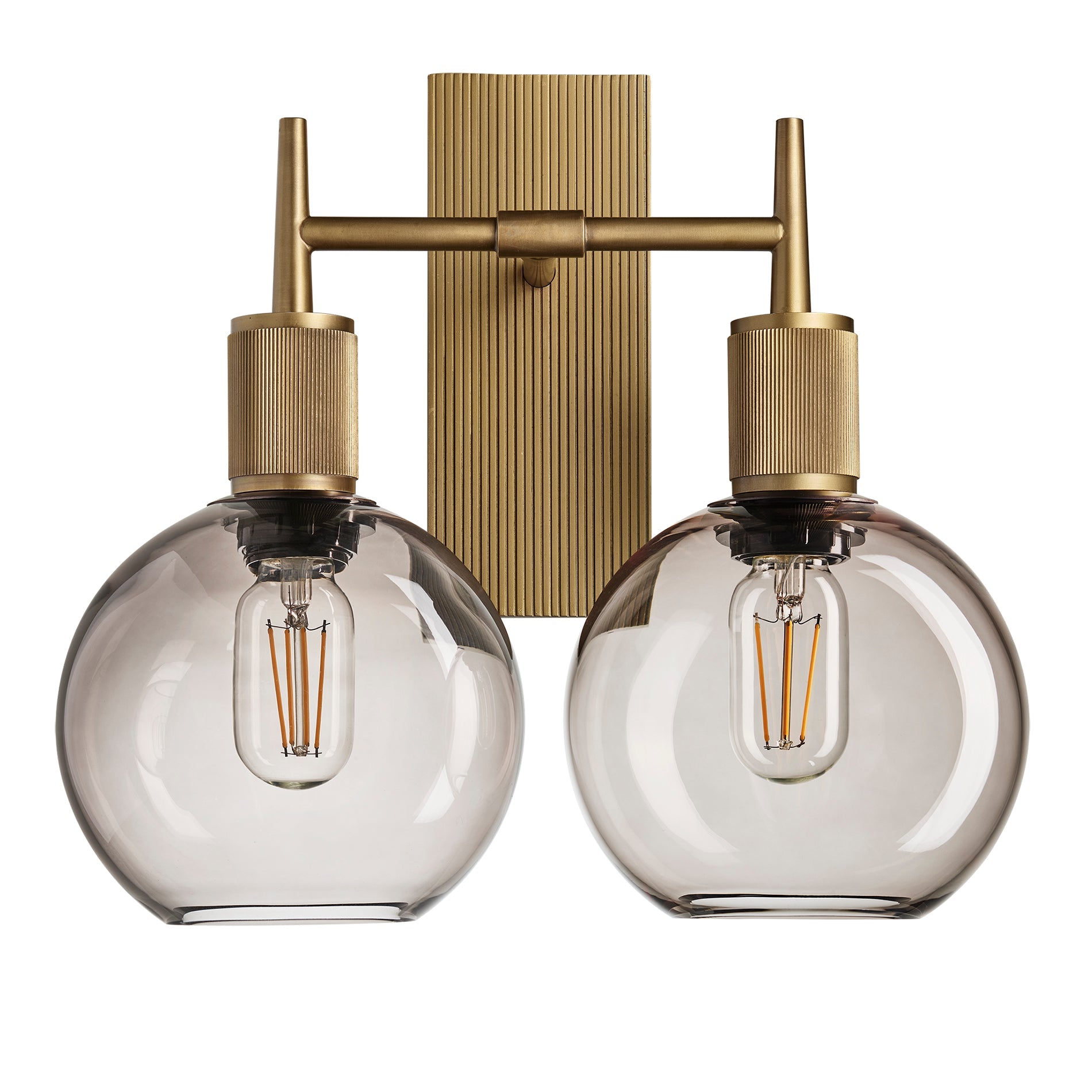 Henley Smoked Glass Globe Double Wall Light - 7 Inch - Mocha