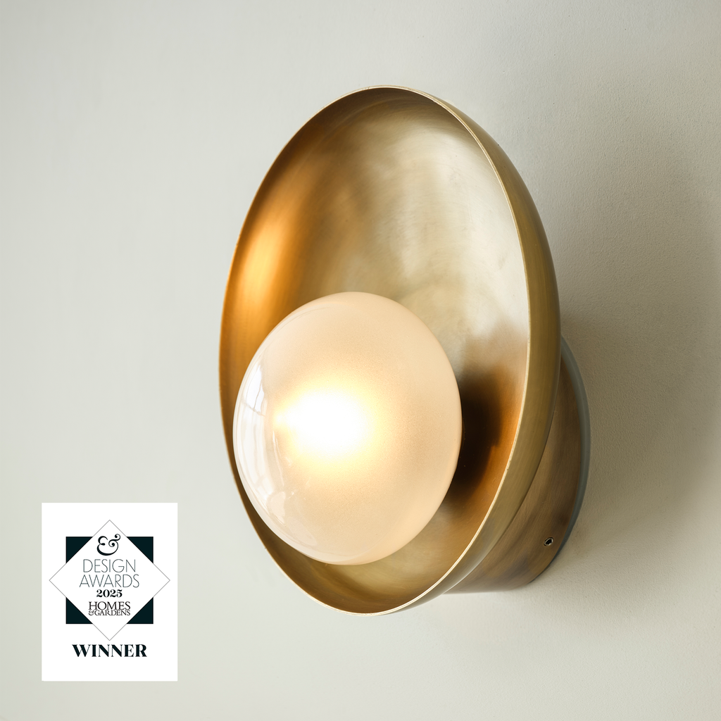Hayle Outdoor & Bathroom Round Diffuser Wall Light - Brass