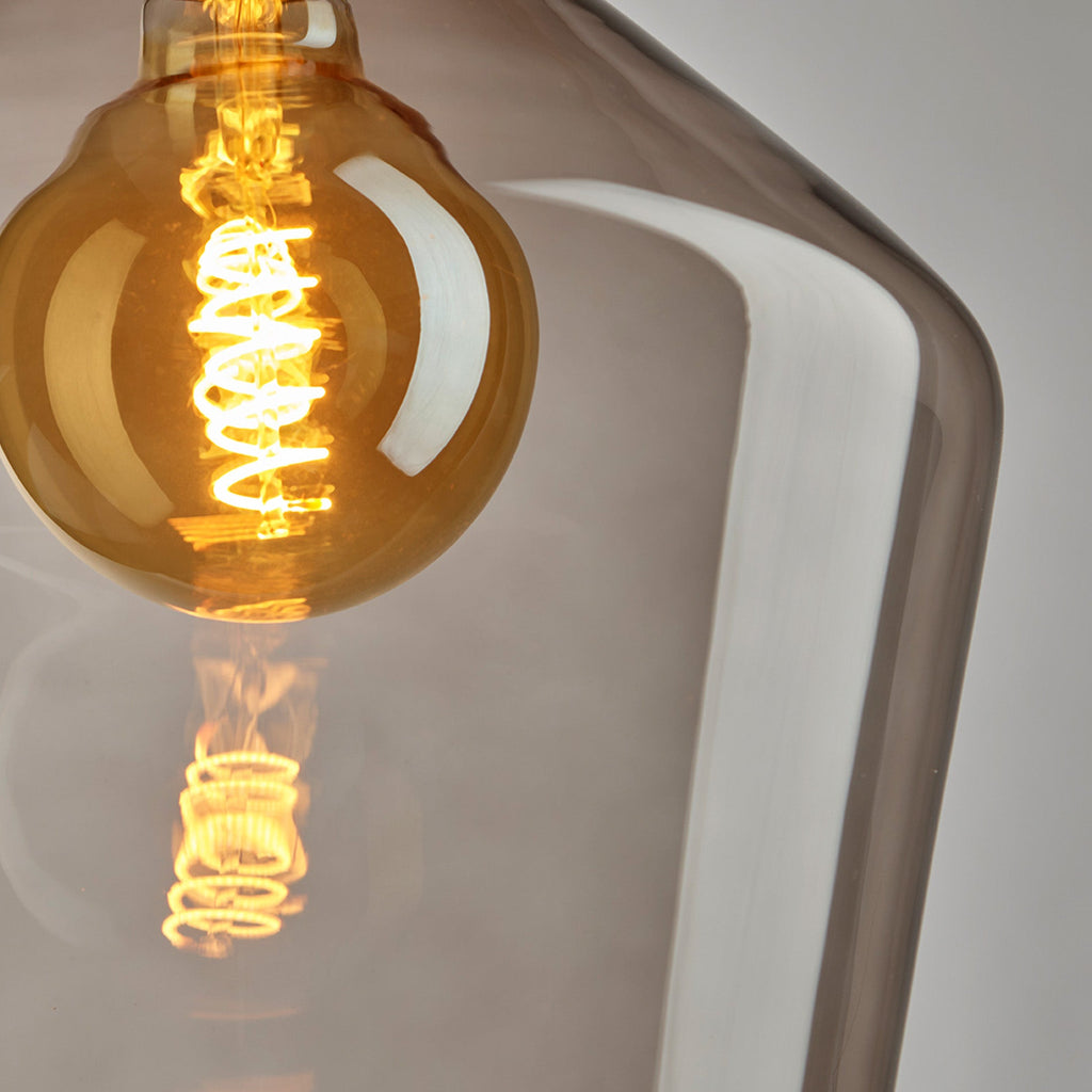 Brooklyn Smoked Glass Schoolhouse Pendant Light - 5.5 Inch