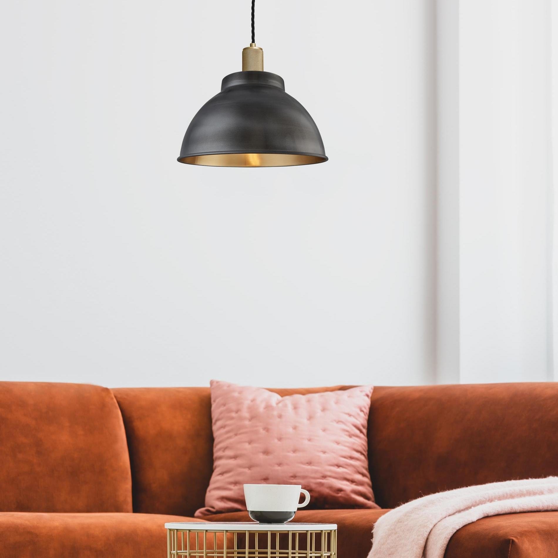 Knurled Dome Pendant - 13 Inch