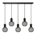 Knurled Edison Cluster Lights - Wire - Black