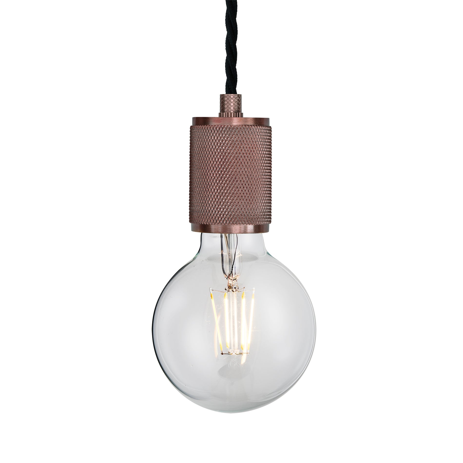 Knurled Edison Pendant Light - 1 Wire - Bronze