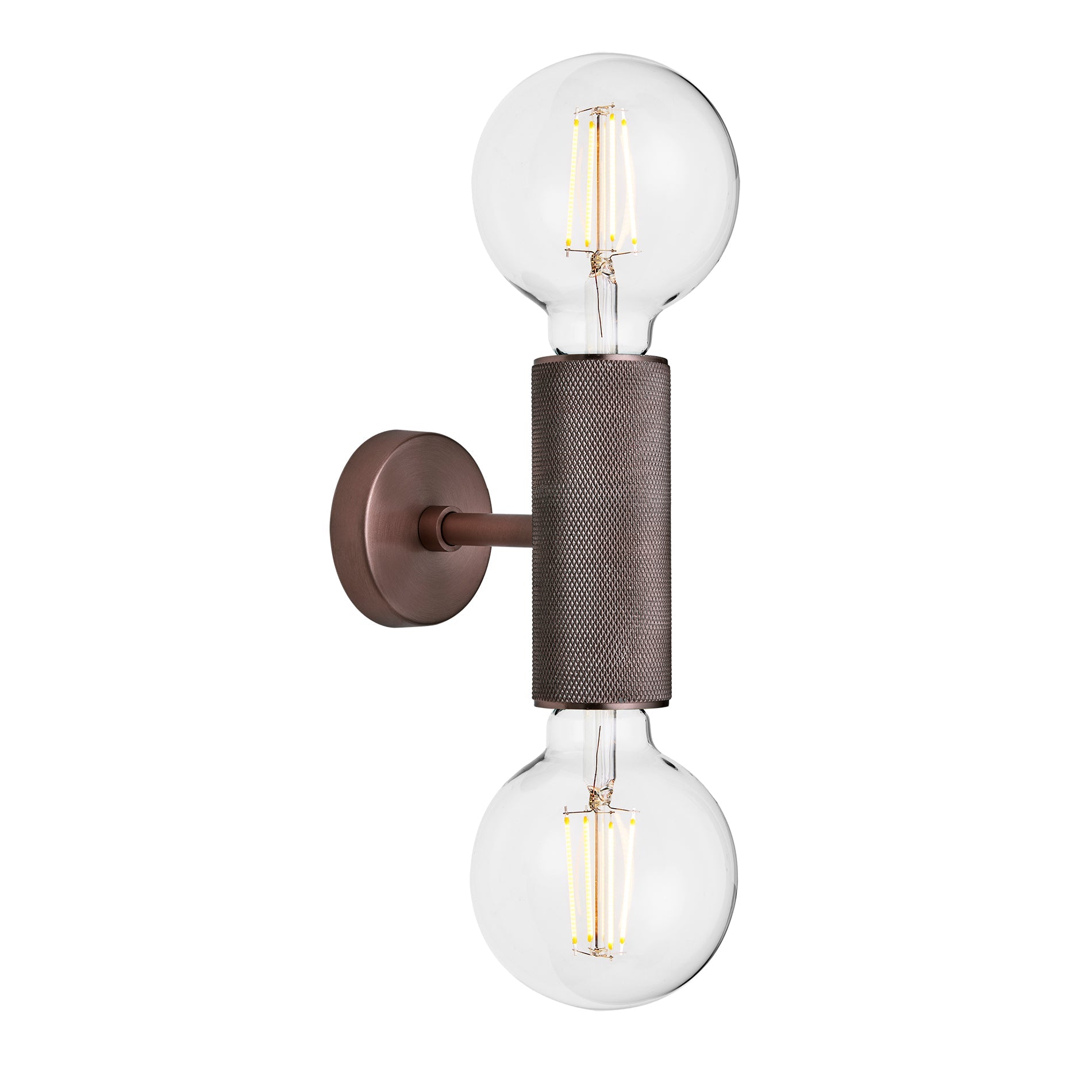 Knurled Edison Double Wall Light