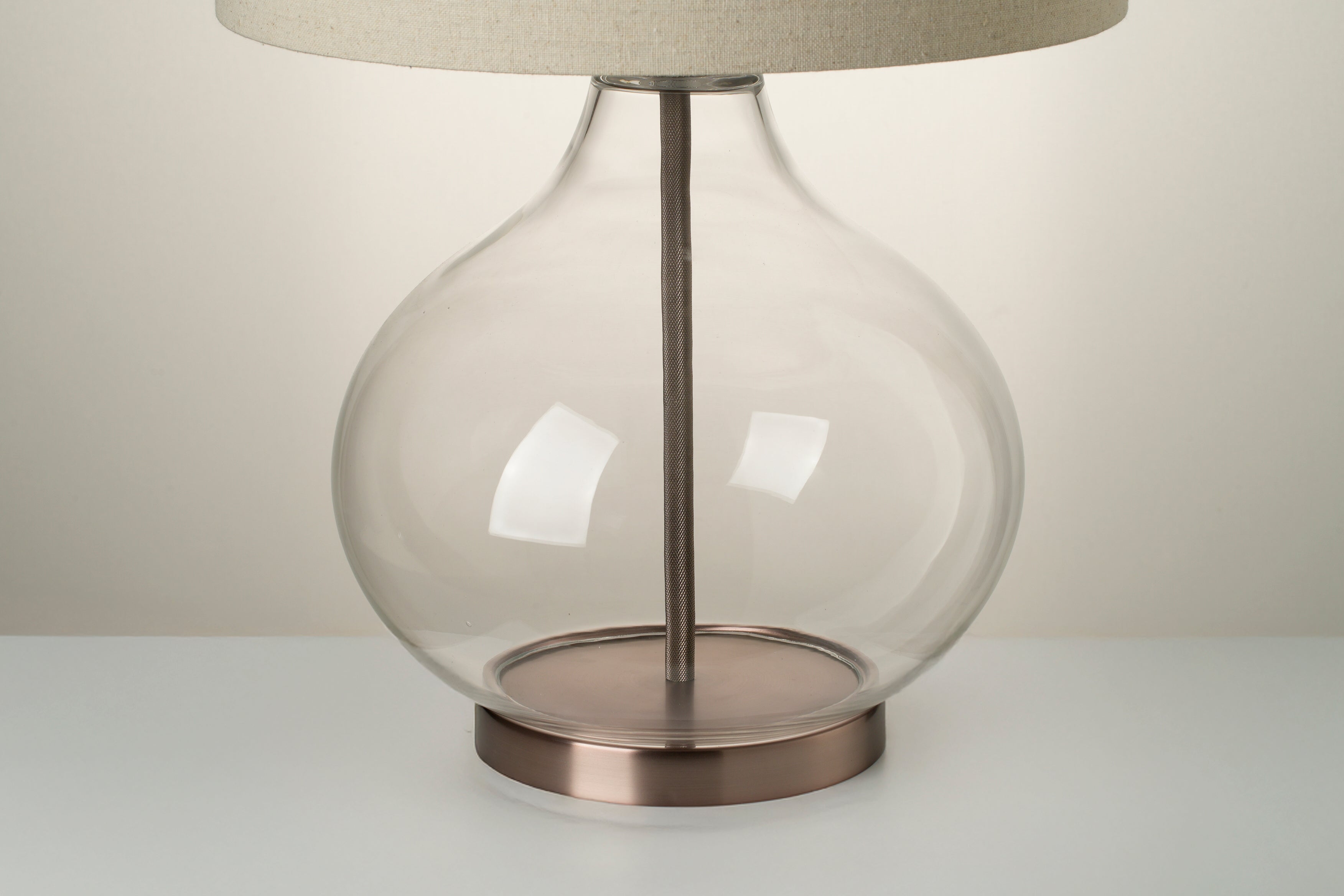 Knurled Glass Drop Table Lamp - Bronze