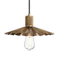 Knurled Pleated Slope Pendant Light - Brass