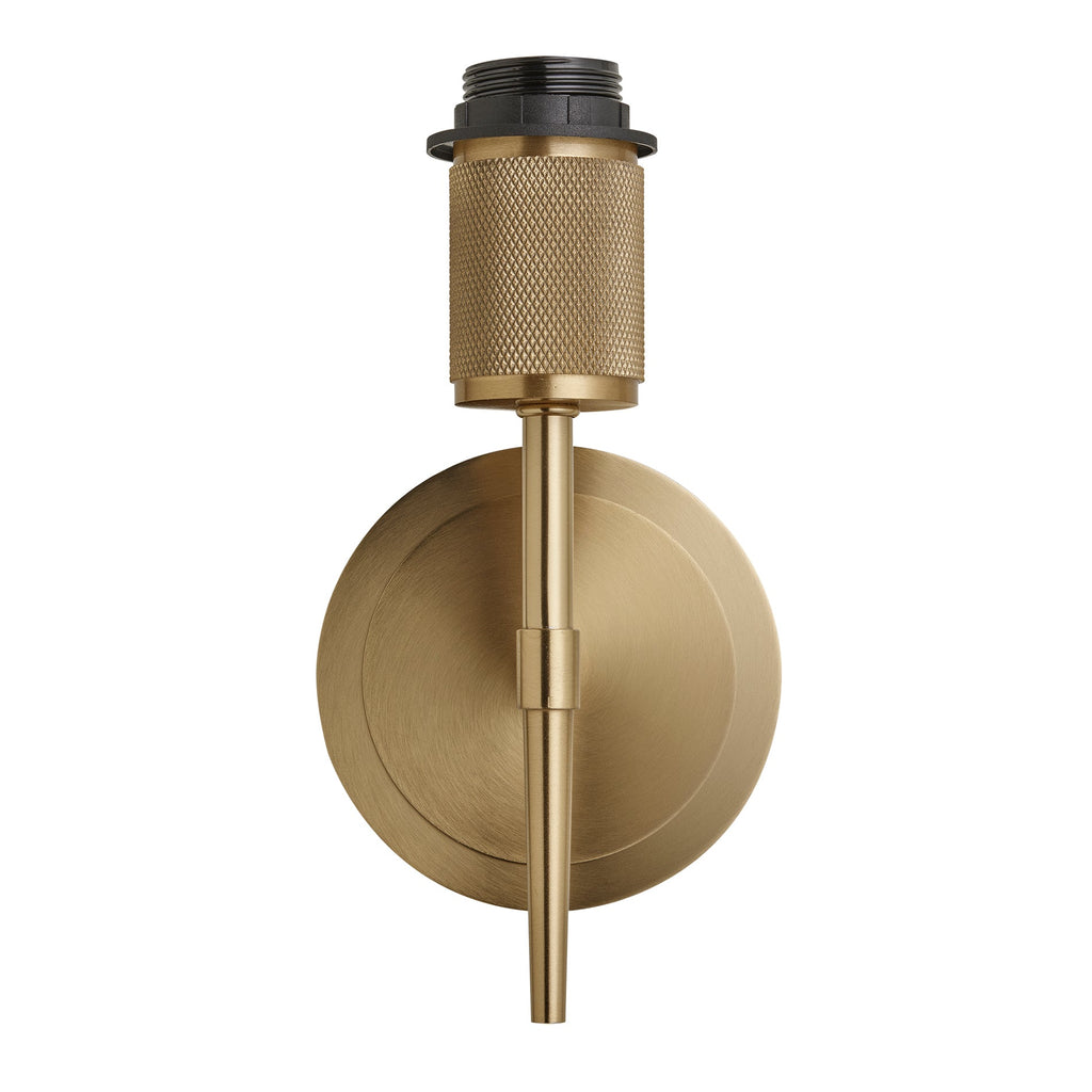 Knurled Empire Torch Wall Light - Light Natural Cotton - Brass