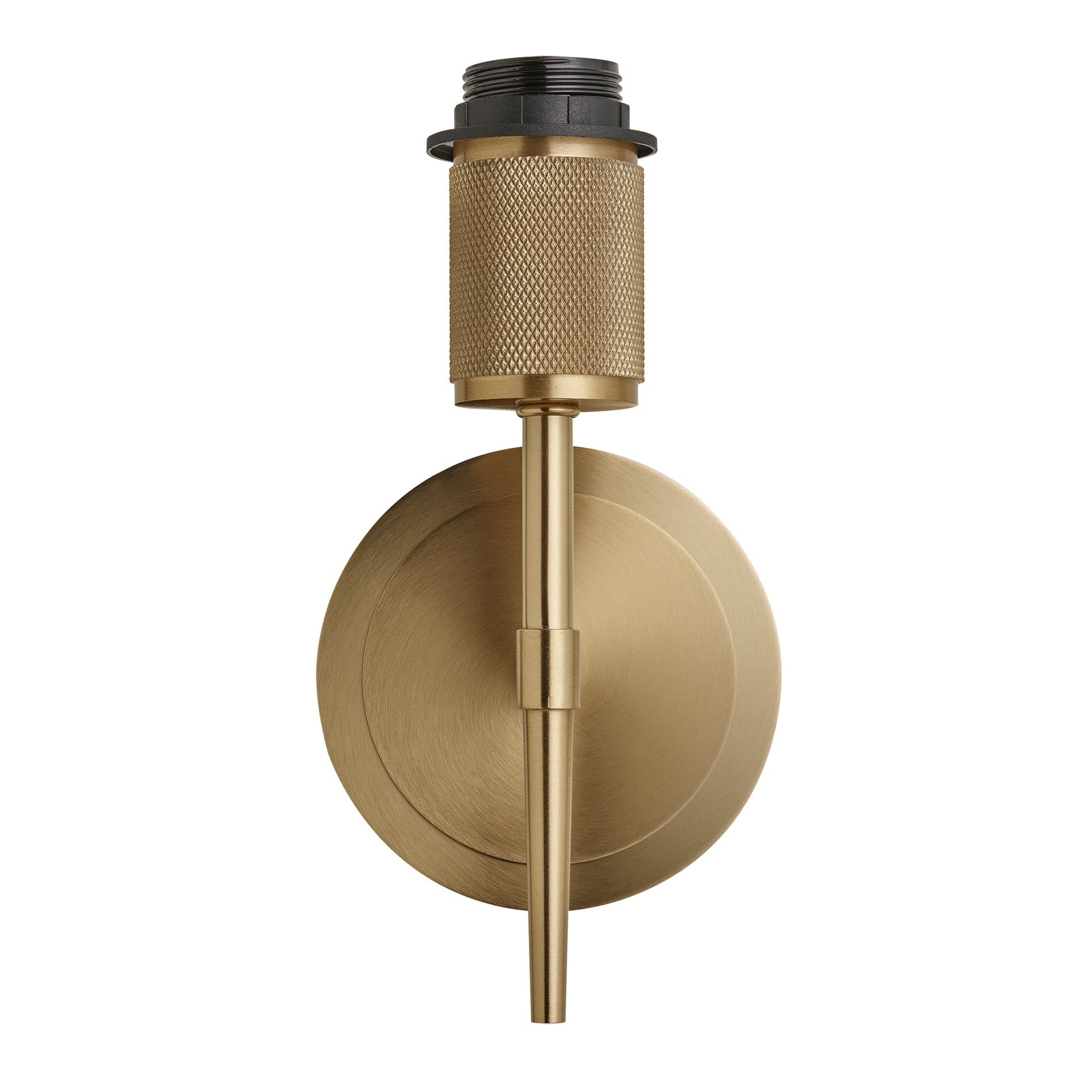 Knurled Empire Torch Wall Light - Light Natural Cotton - Brass