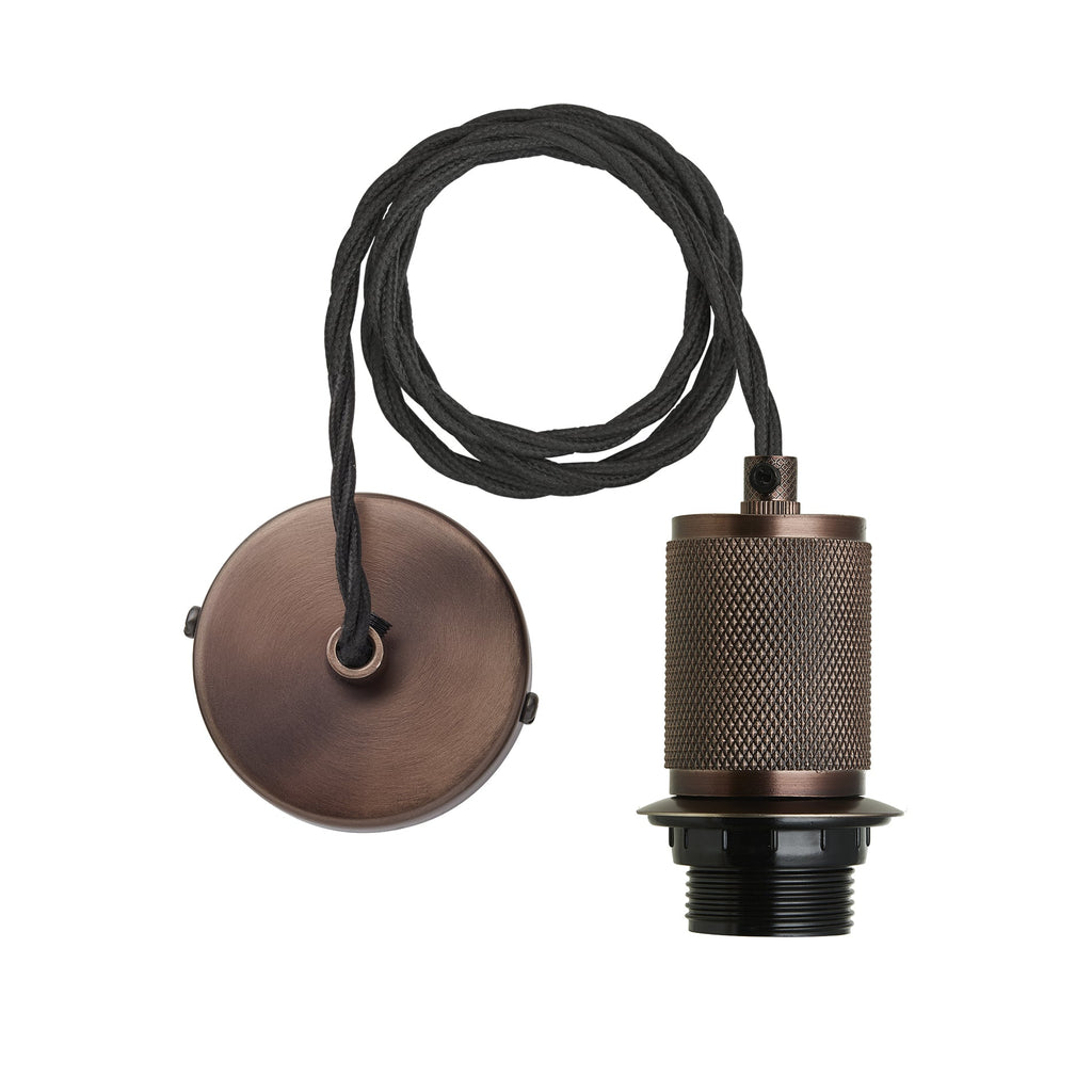 Knurled Glass Schoolhouse Pendant - 10 Inch