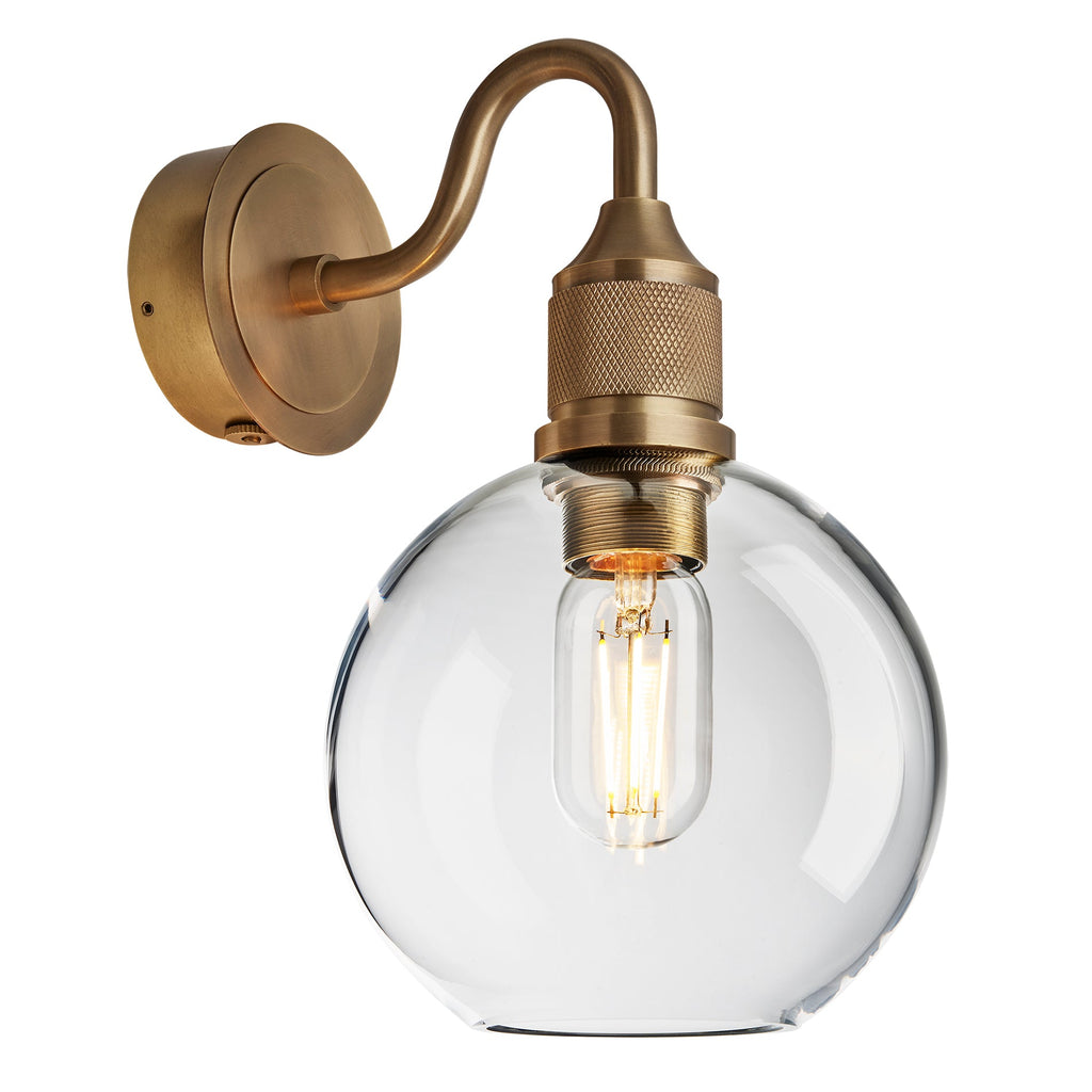 Noho Glass Globe Swan Neck Wall Light - 7 Inch