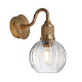 Noho Glass Ribbed Globe Swan Neck Wall Light - 6 Inch