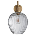 Noho Glass Ribbed Tulip Swan Neck Wall Light - 9 Inch