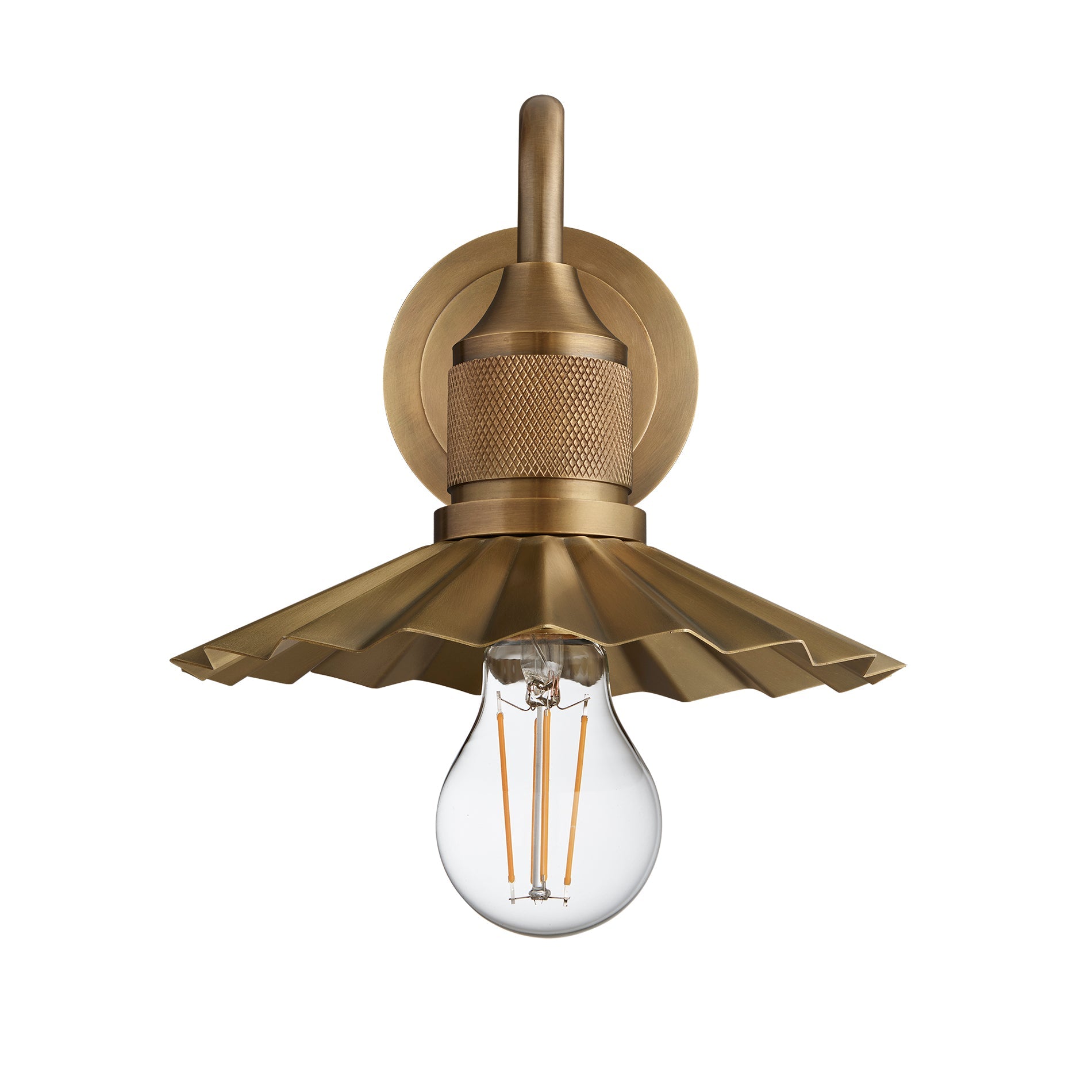Noho Pleated Slope Swan Neck Wall Light - 8 Inch