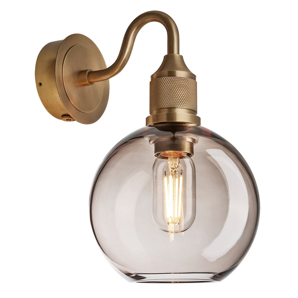 Noho Glass Globe Swan Neck Wall Light - 7 Inch