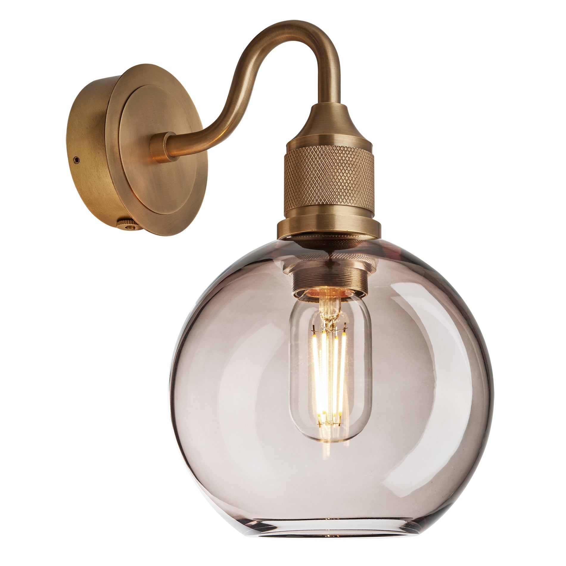 Noho Glass Globe Swan Neck Wall Light - 7 Inch