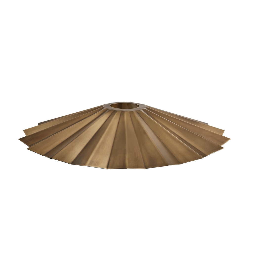 Knurled Pleated Slope Pendant Light - Brass