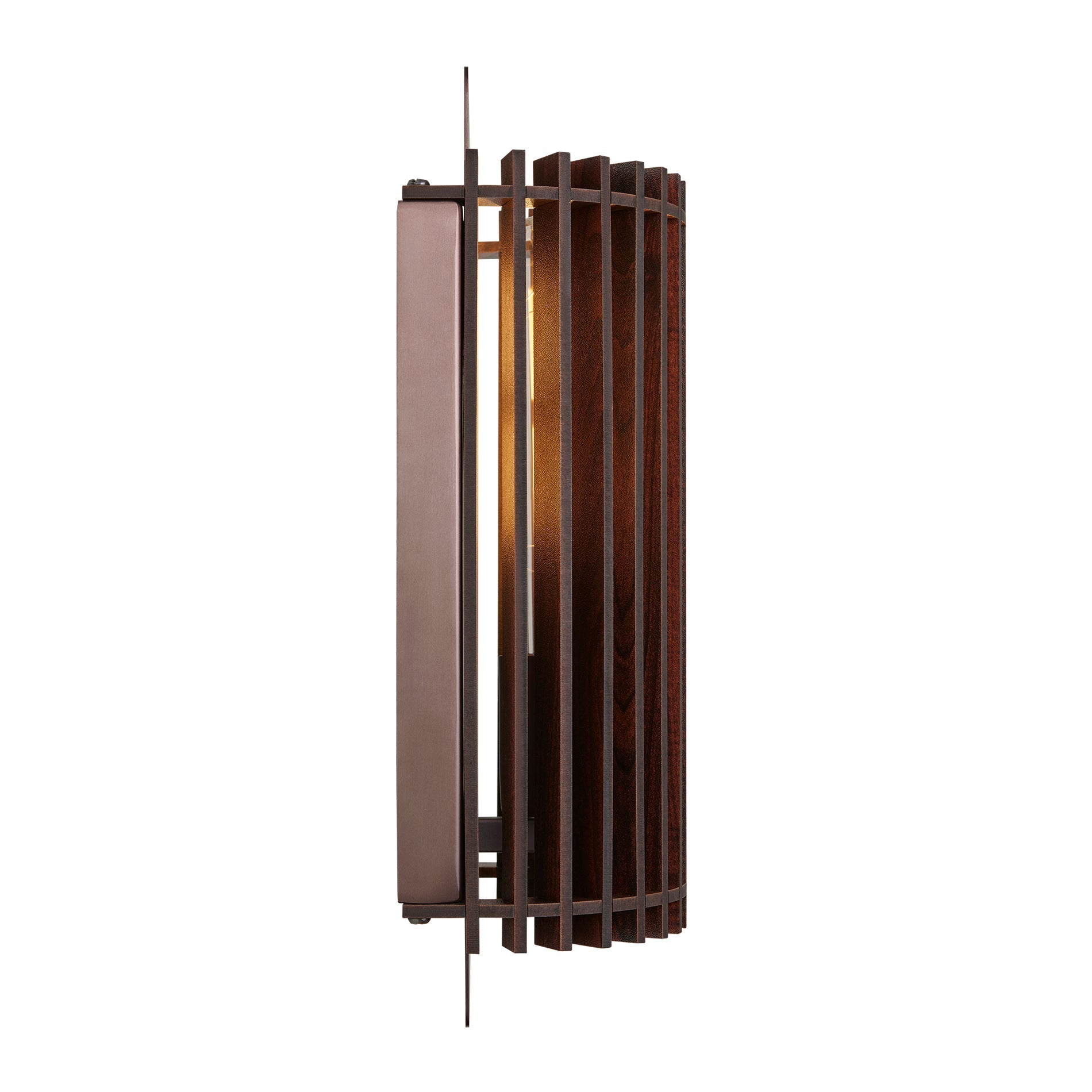 Rift Slatted Wooden Wall Light - Dark