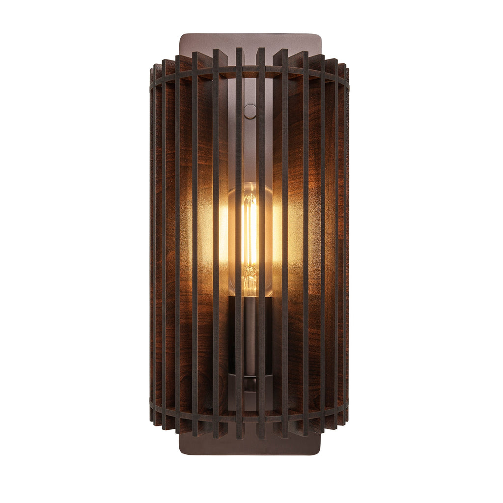 Rift Slatted Wooden Wall Light - Dark