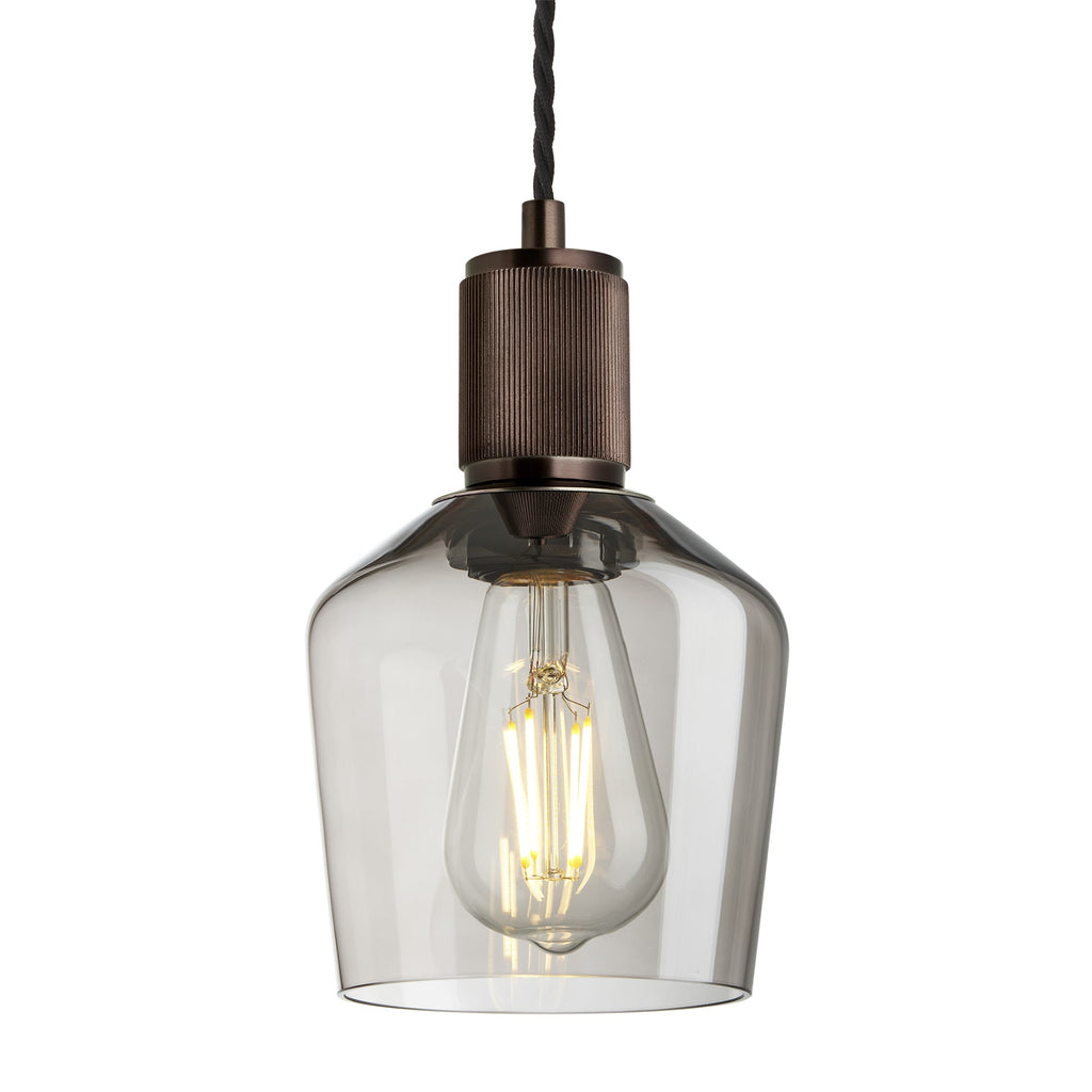 Ribbed Glass Schoolhouse Pendant - 5.5 Inch