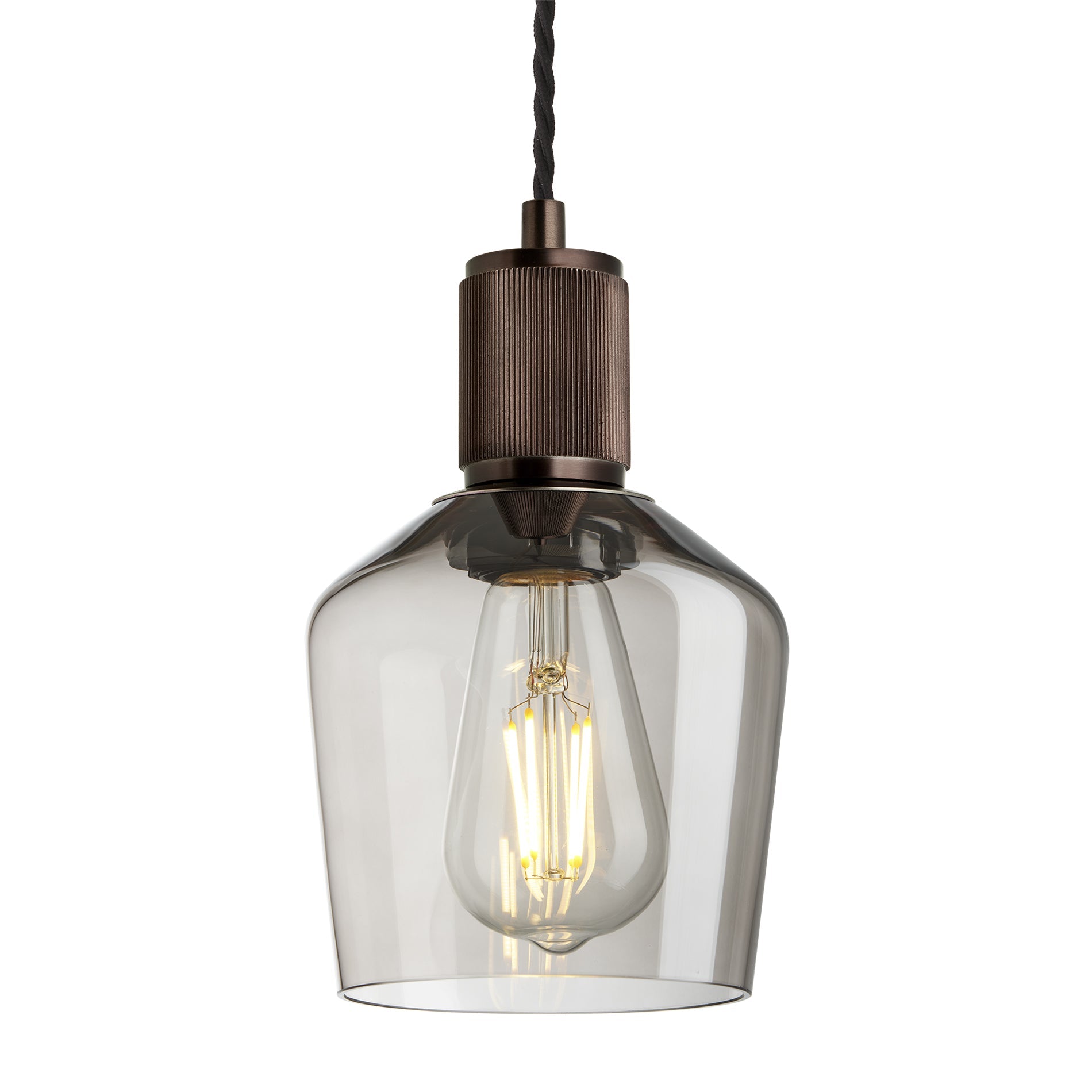 Ribbed Glass Schoolhouse Pendant - 5.5 Inch