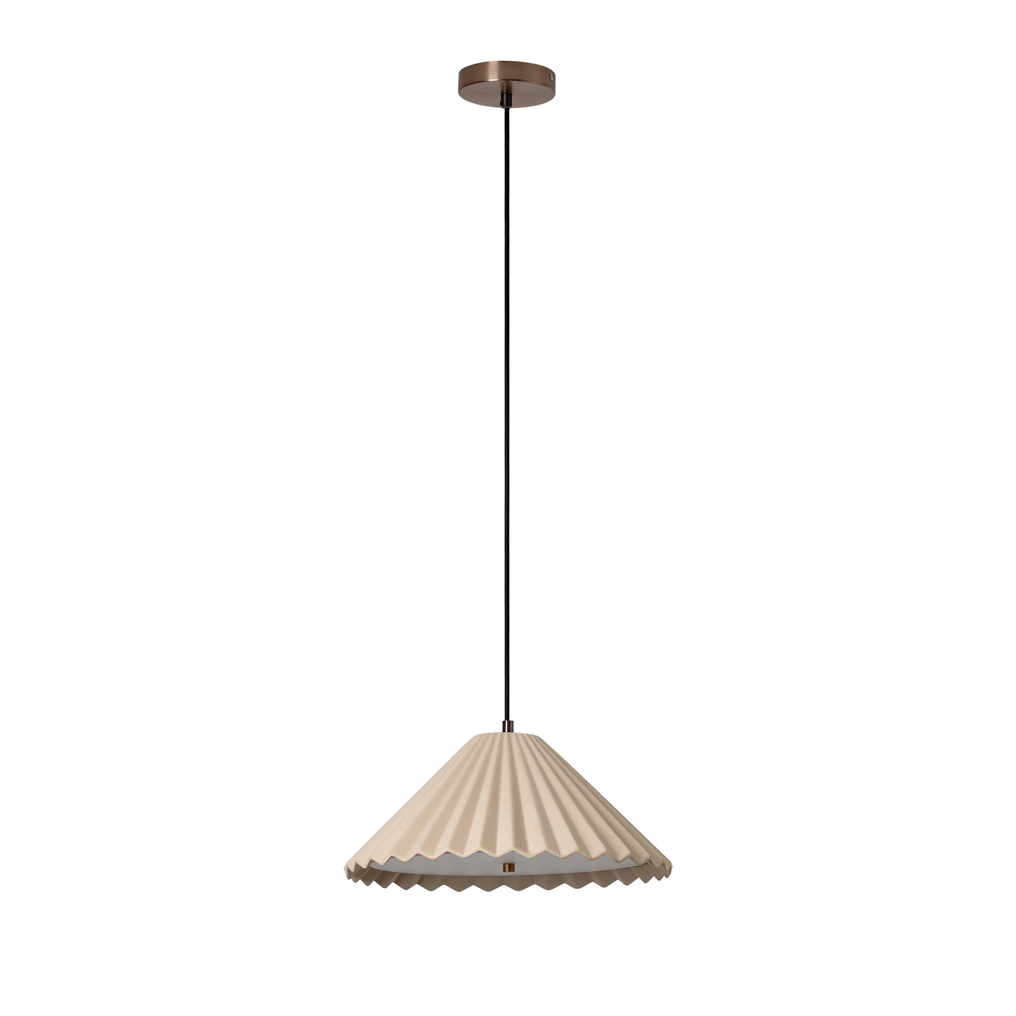 Wycombe Ceramic Umbrella Pleated Pendant Light - Natural