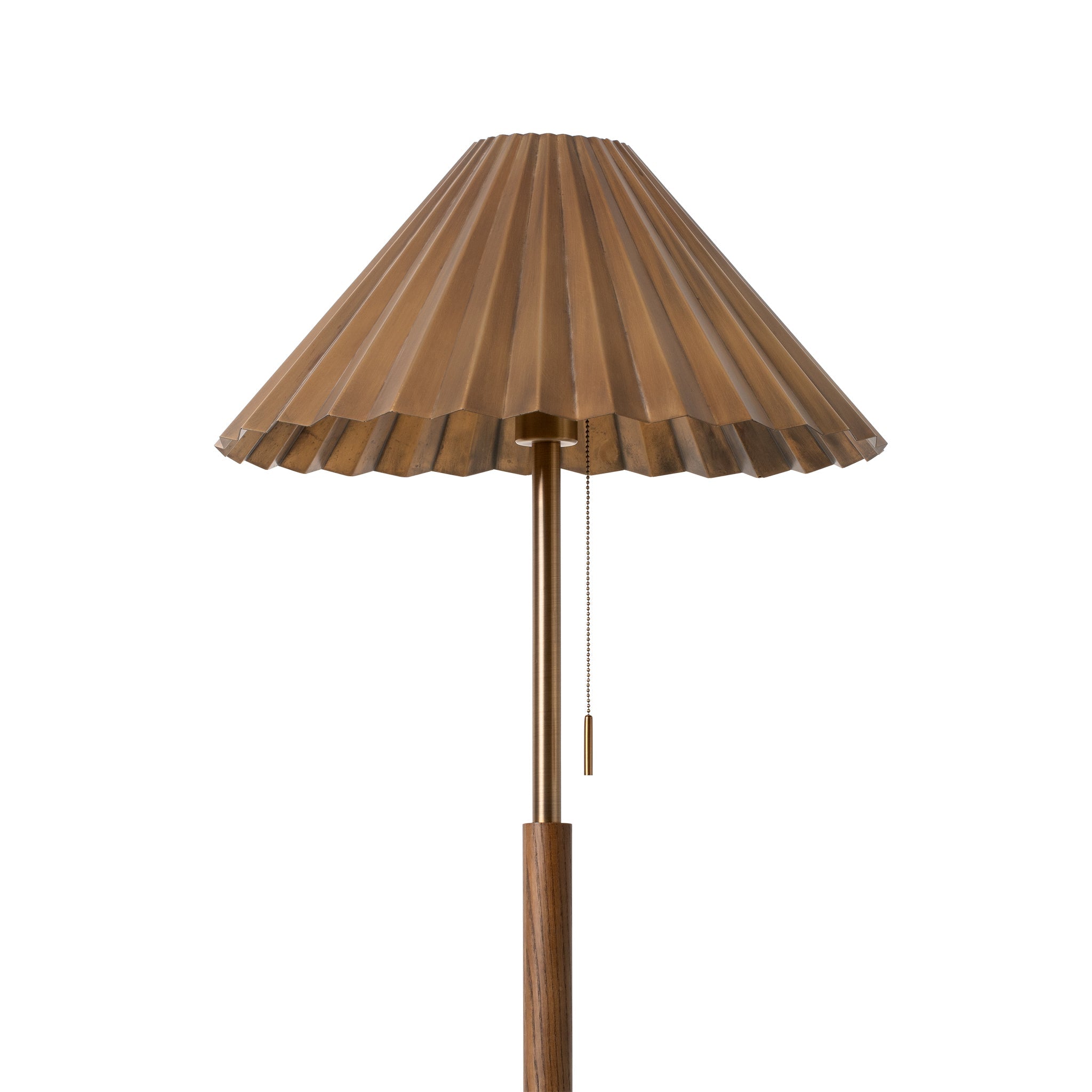 Wycombe Umbrella Pleated Floor Lamp - Brass