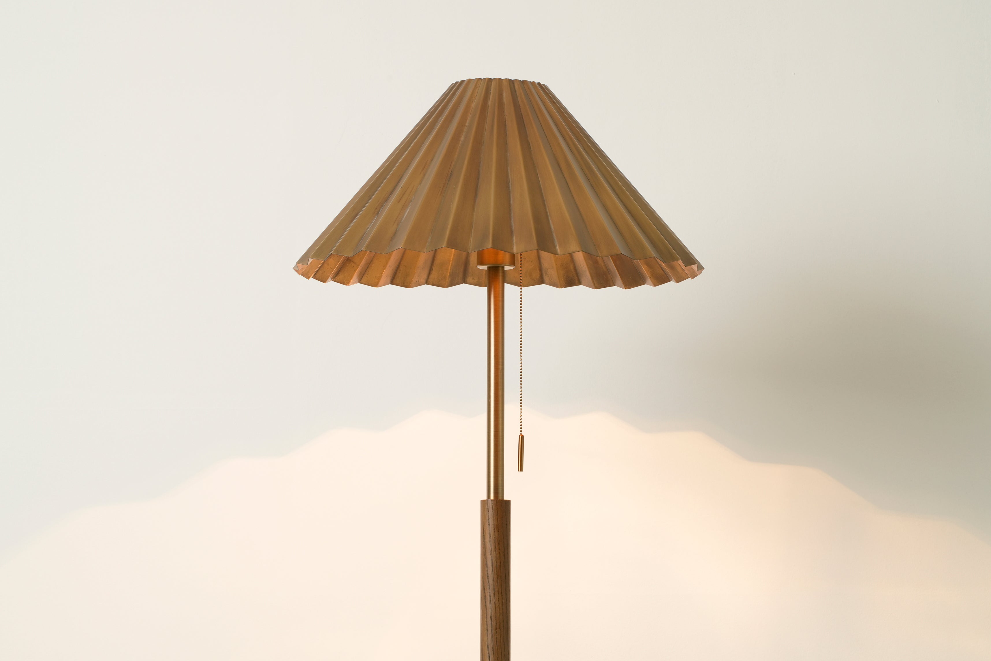 Wycombe Umbrella Pleated Floor Lamp - Brass