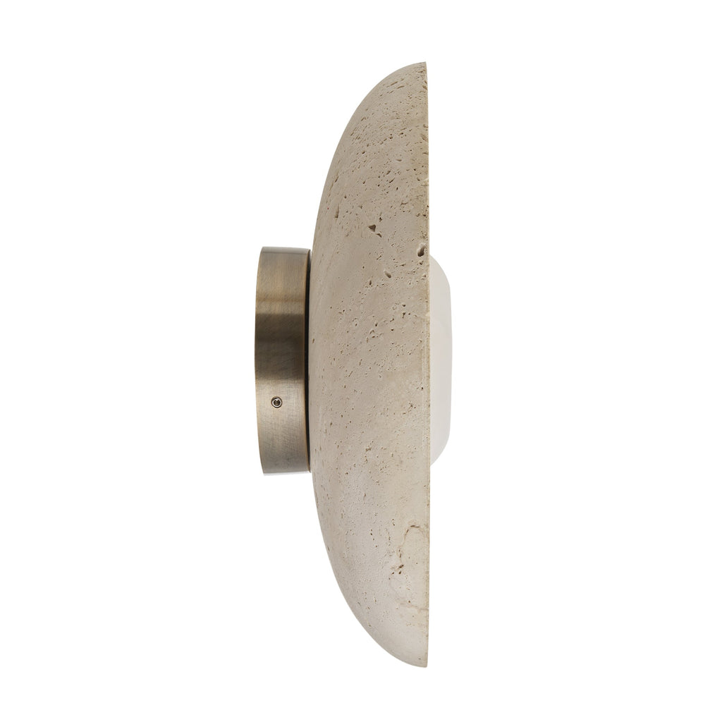 Travertine & Alabaster Stone Diffuser Wall Light - 10 inch - Natural