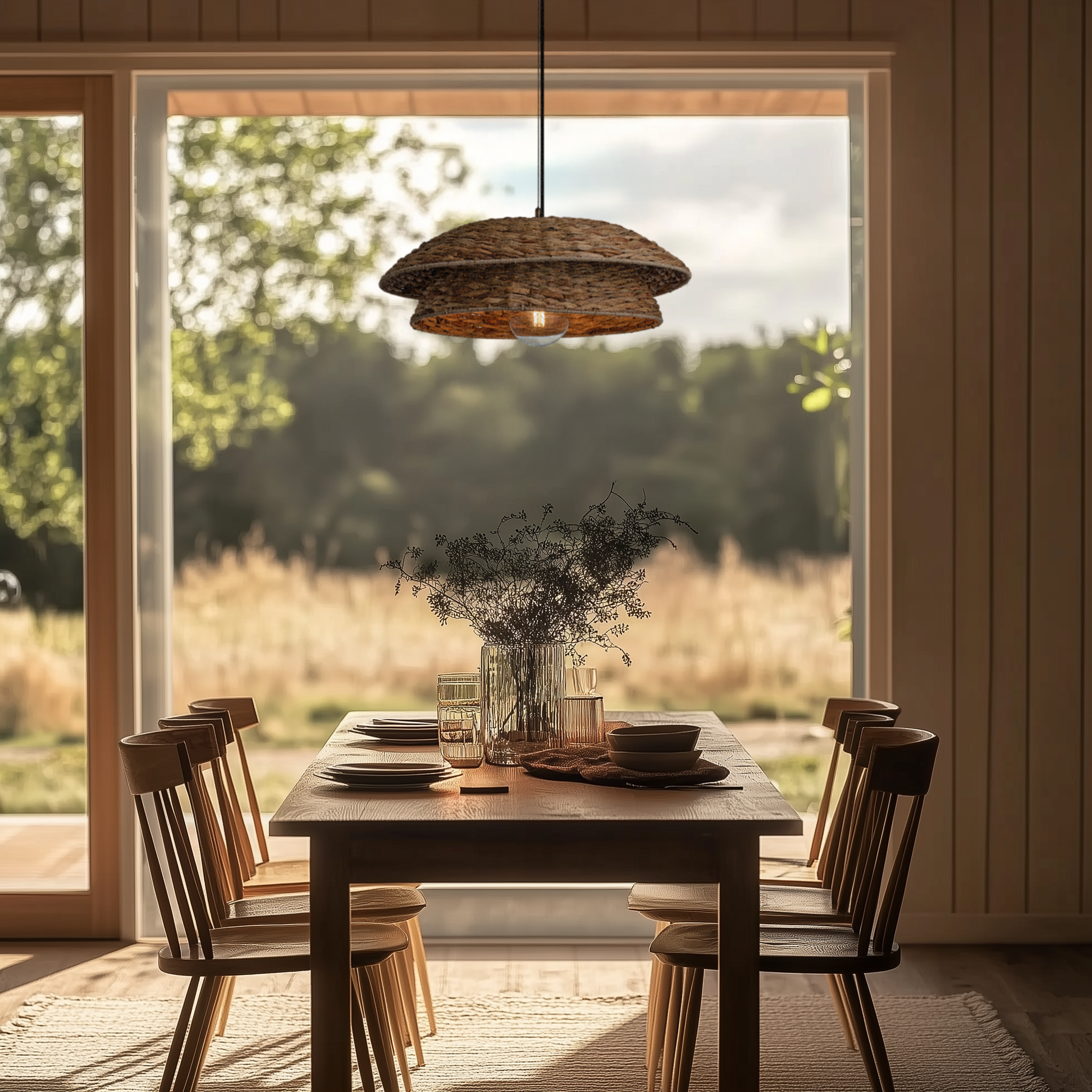 Sea Grass Layered Giant Pendant Light - Natural